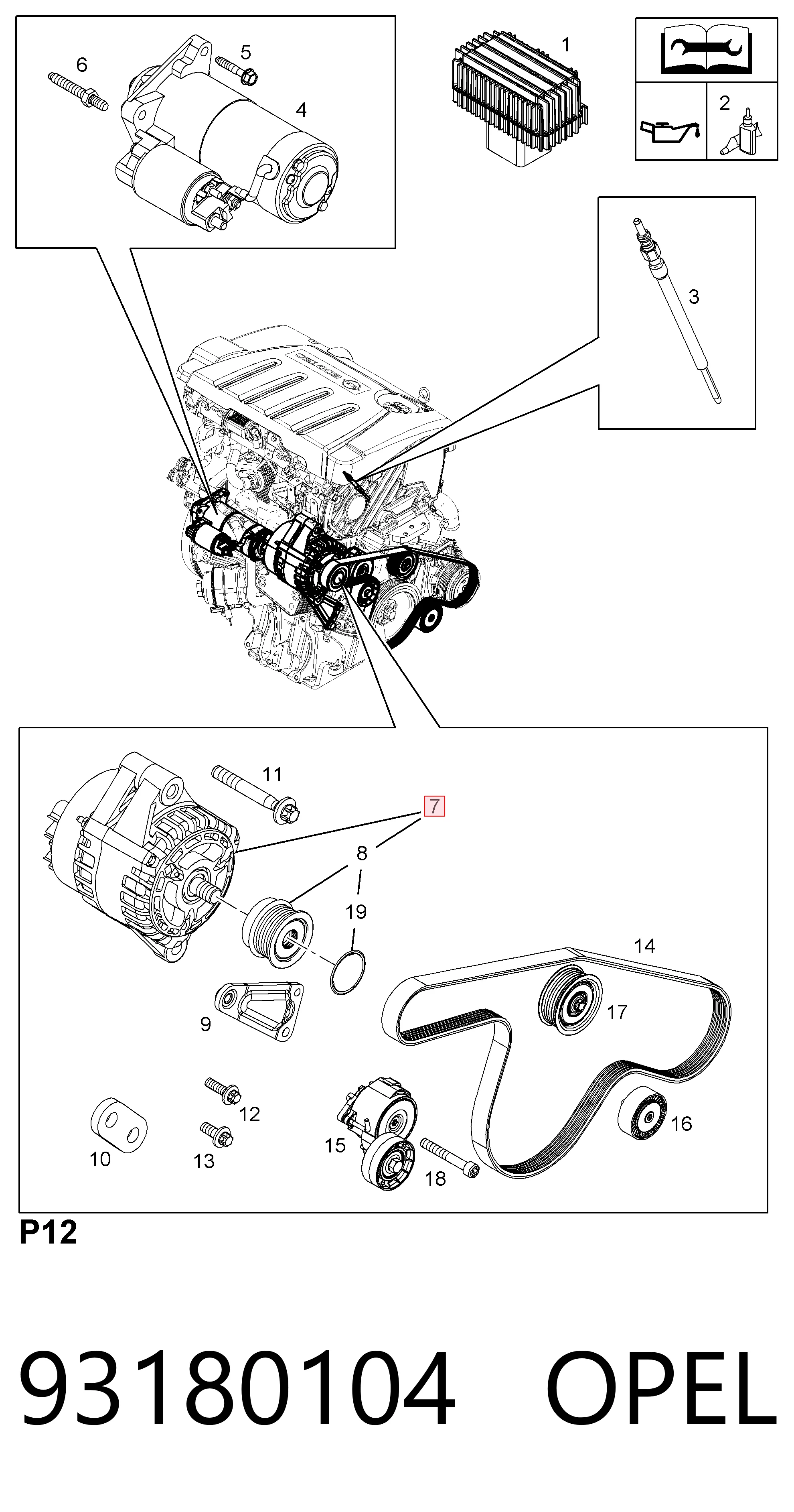 93180104 Opel Alternator