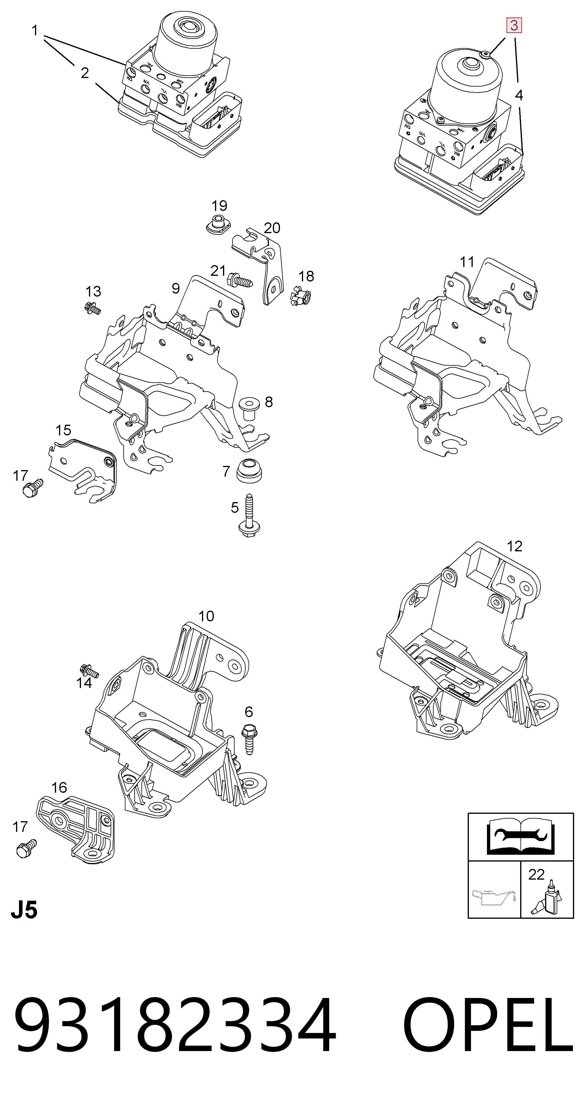 Do koszyka Sterownik ABS  hydrauliczny Opel Zafira B A05