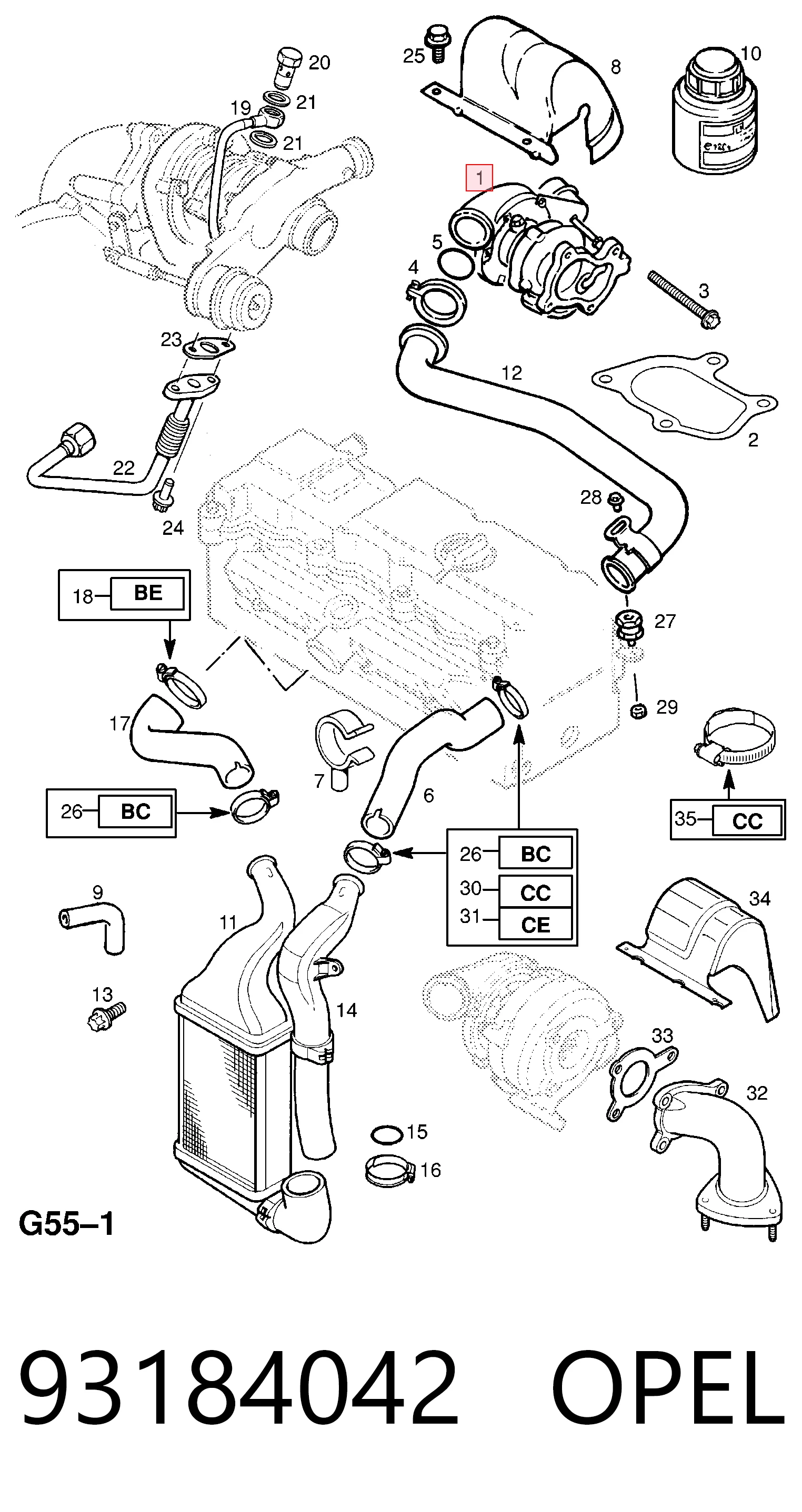93184042 Opel Turbina