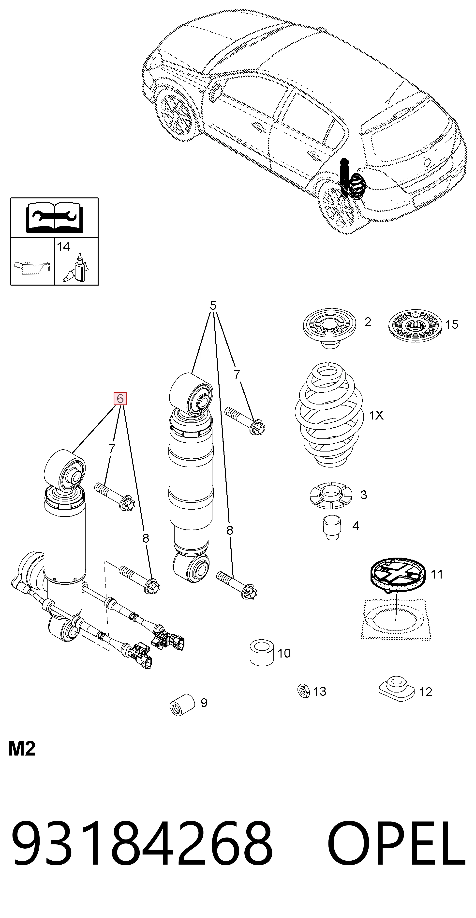 93184267 General Motors Amortyzator tylny