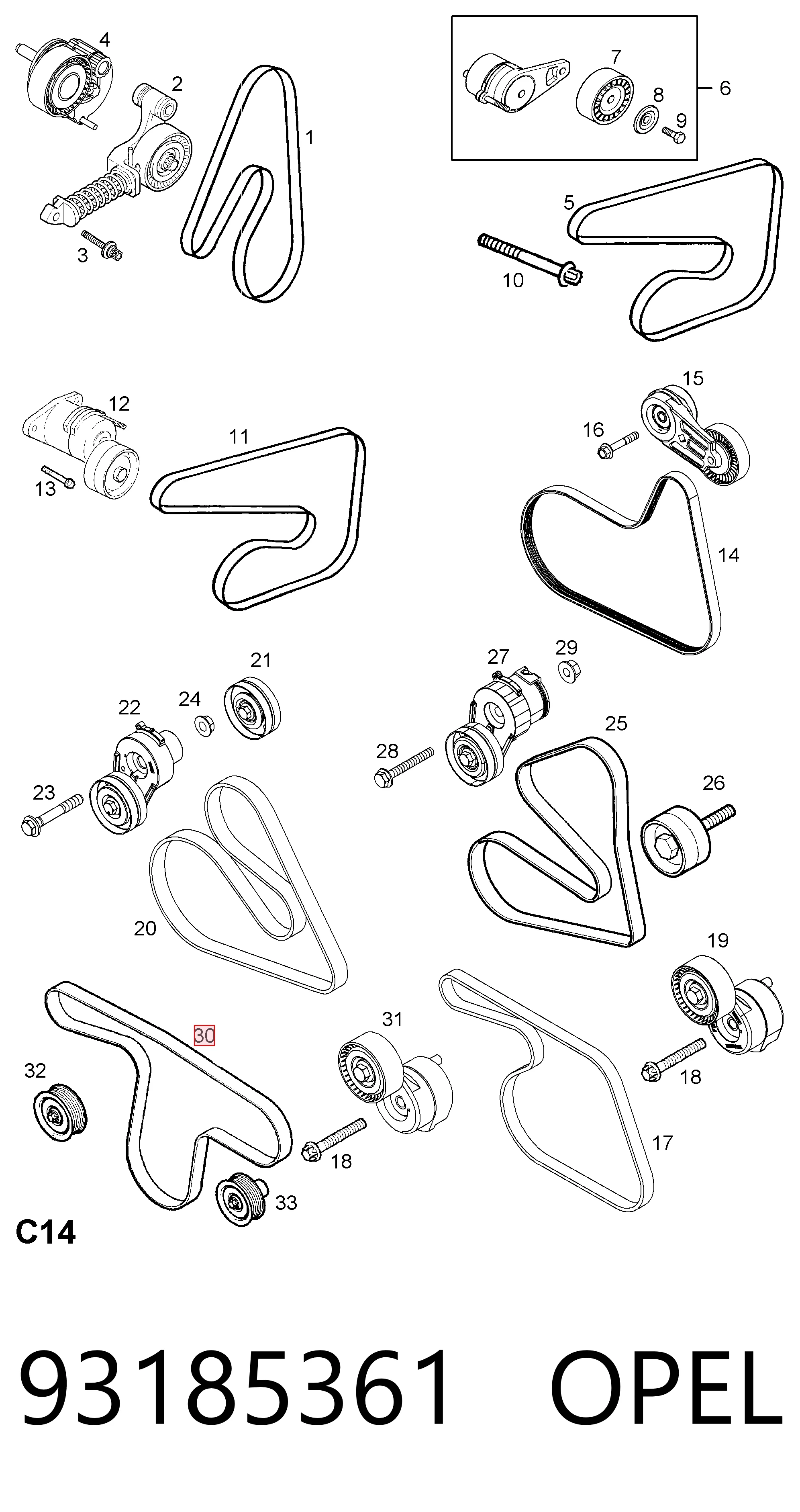 Pas napędowy mechanizmów Peugeot/Citroen 93185361 cena, od 14,63 USD