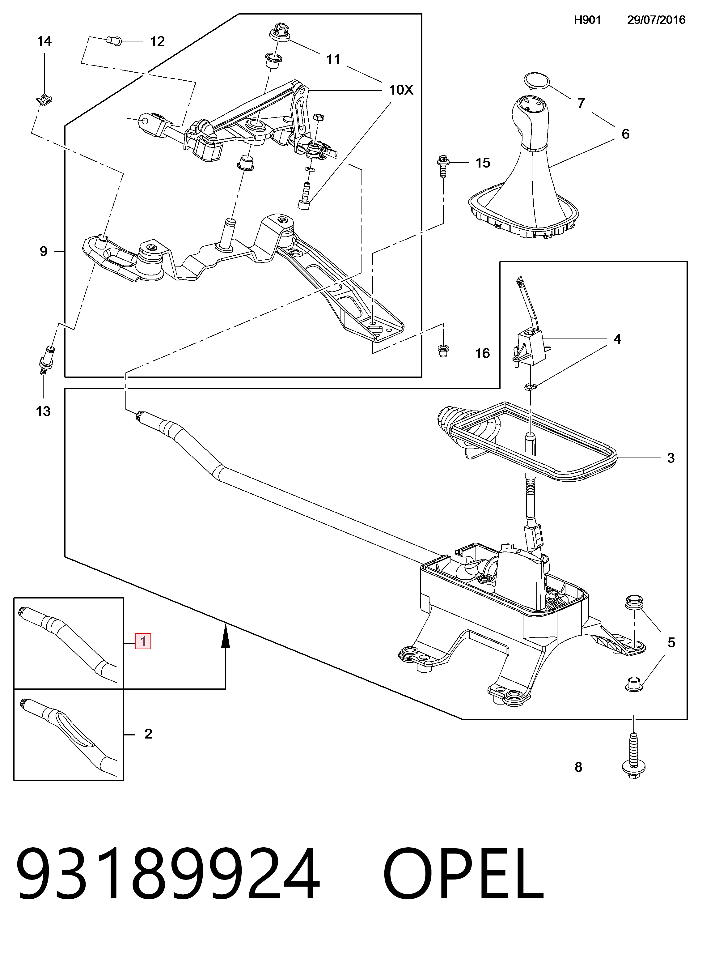 Dźwignia zmiany biegów do Opel Corsa D S07