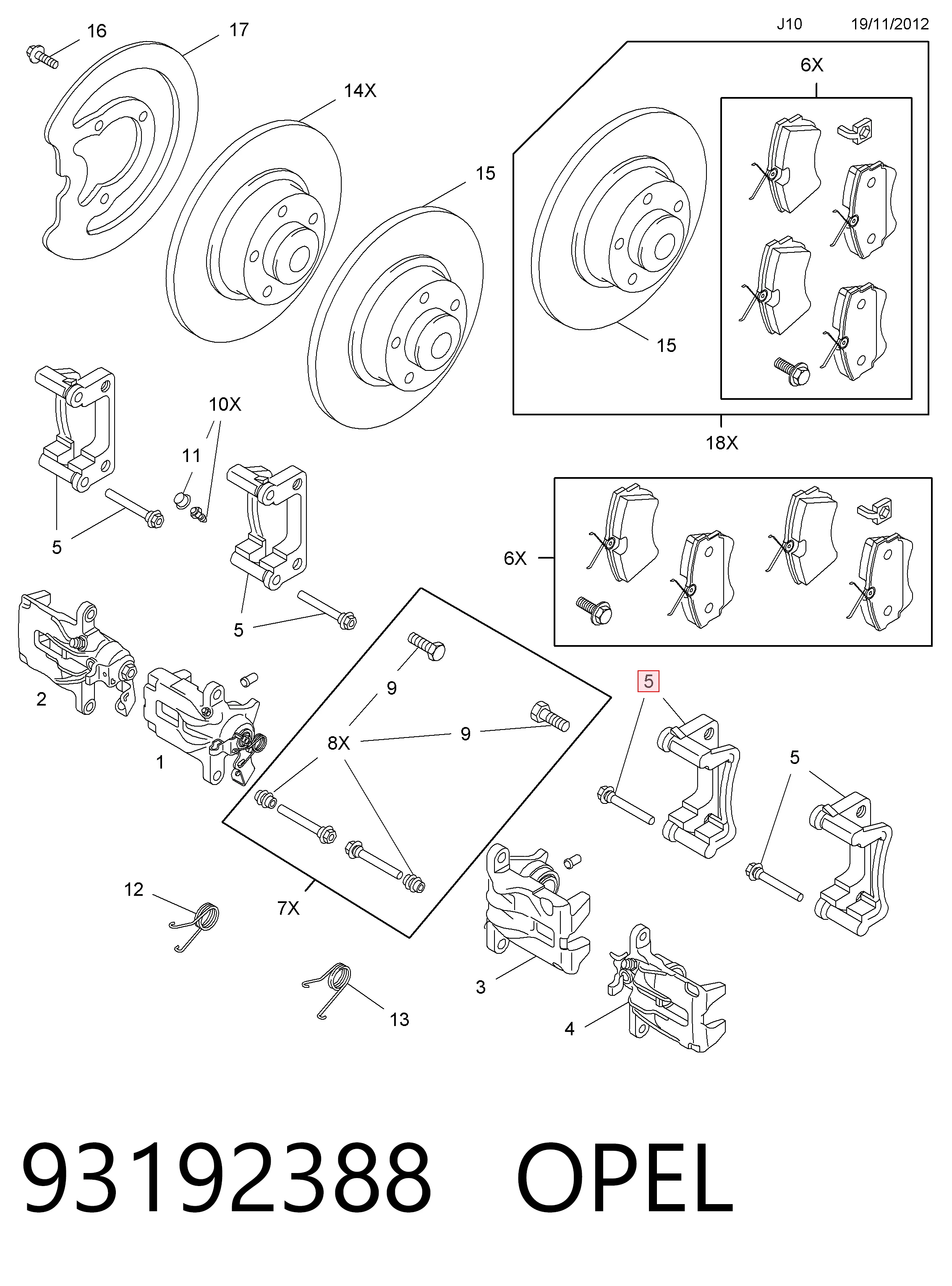 Do koszyka Jarzmo zacisku hamulcowego tylnego Opel Vivaro A F7