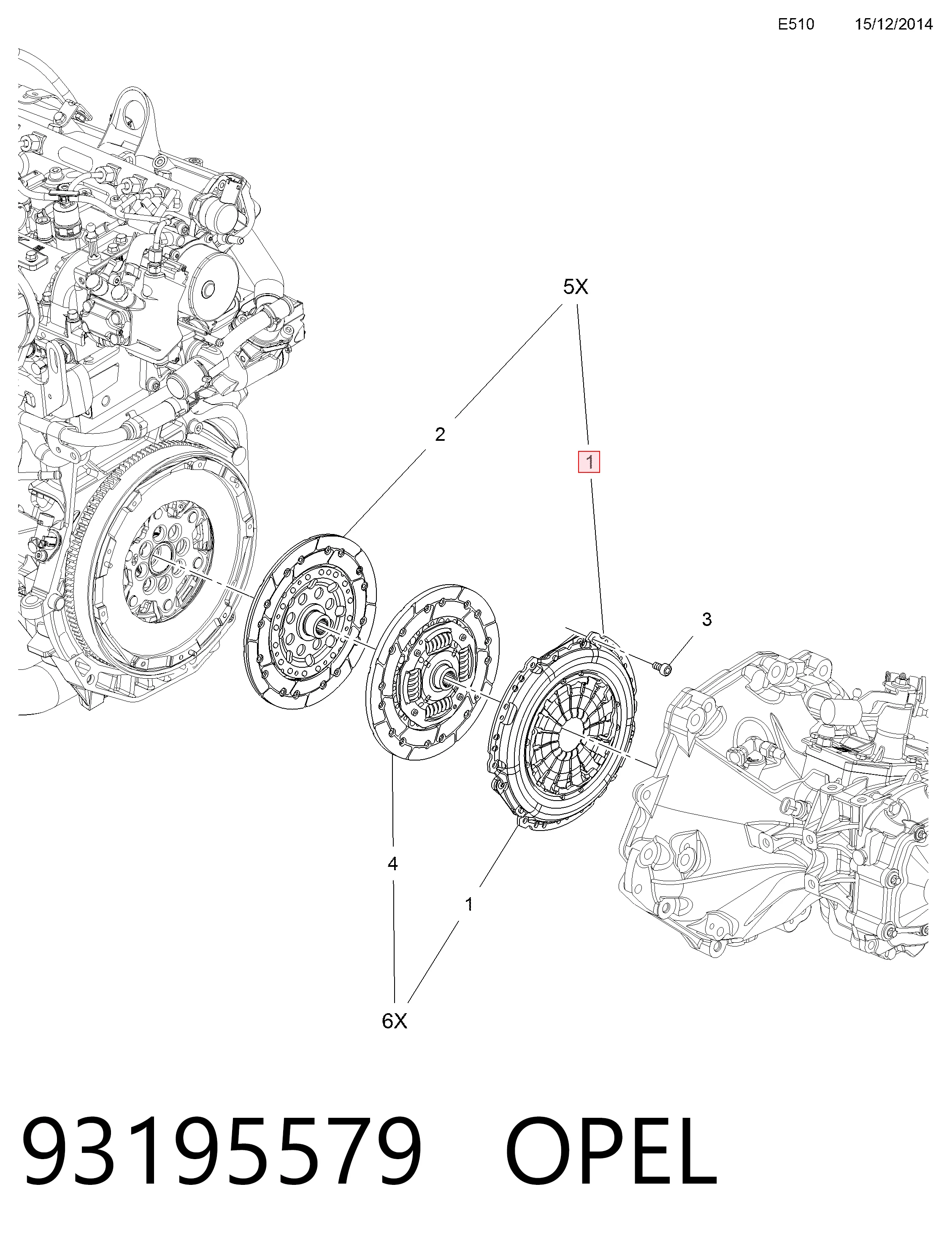 Docisk sprzęgła 55567979 General Motors