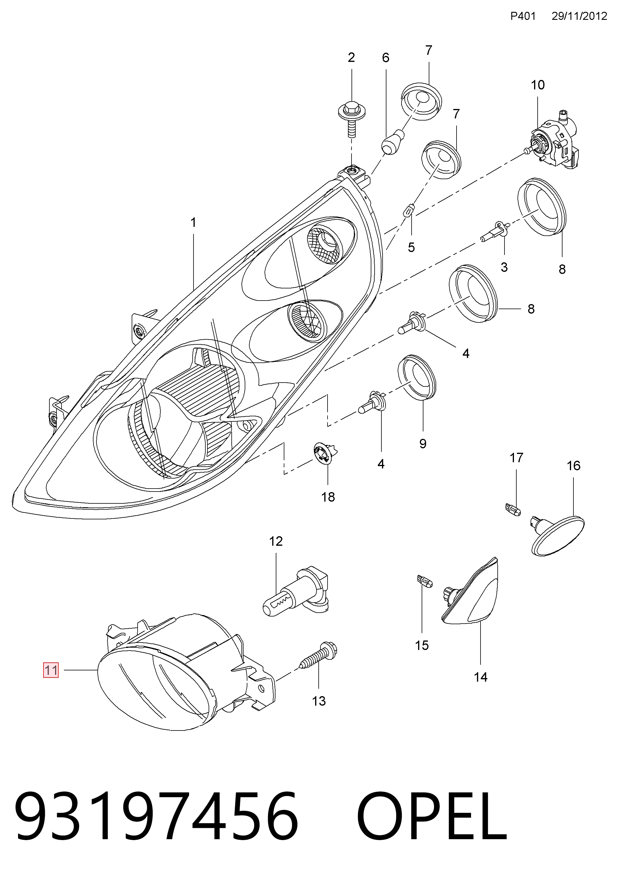  Lampa przeciwmgielna lewa Nissan Almera 2