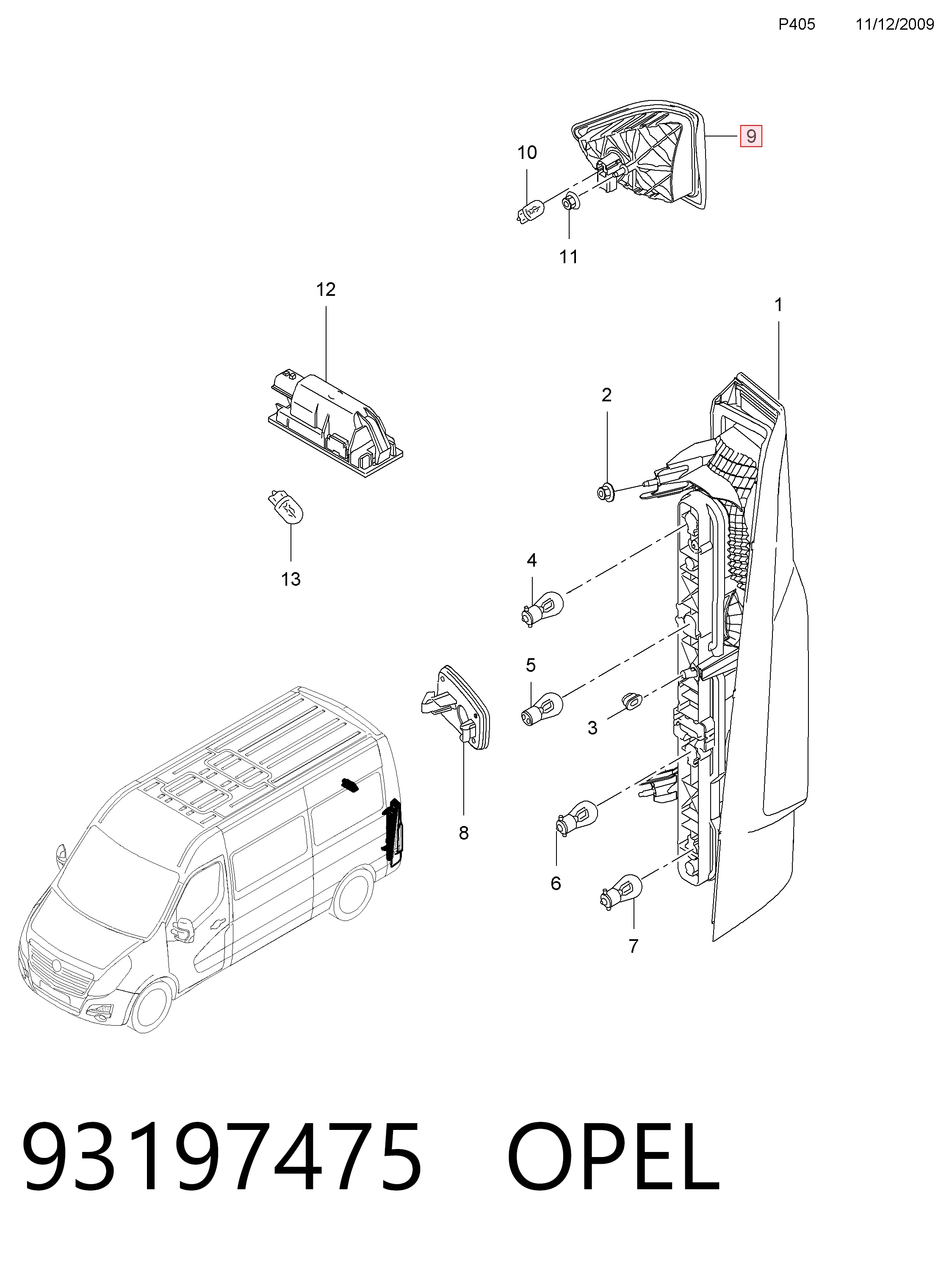 Lampa stop tylna dodatkowa Opel Movano B awangarda (X62) (2010 - 2026) cena, od 27,98 USD