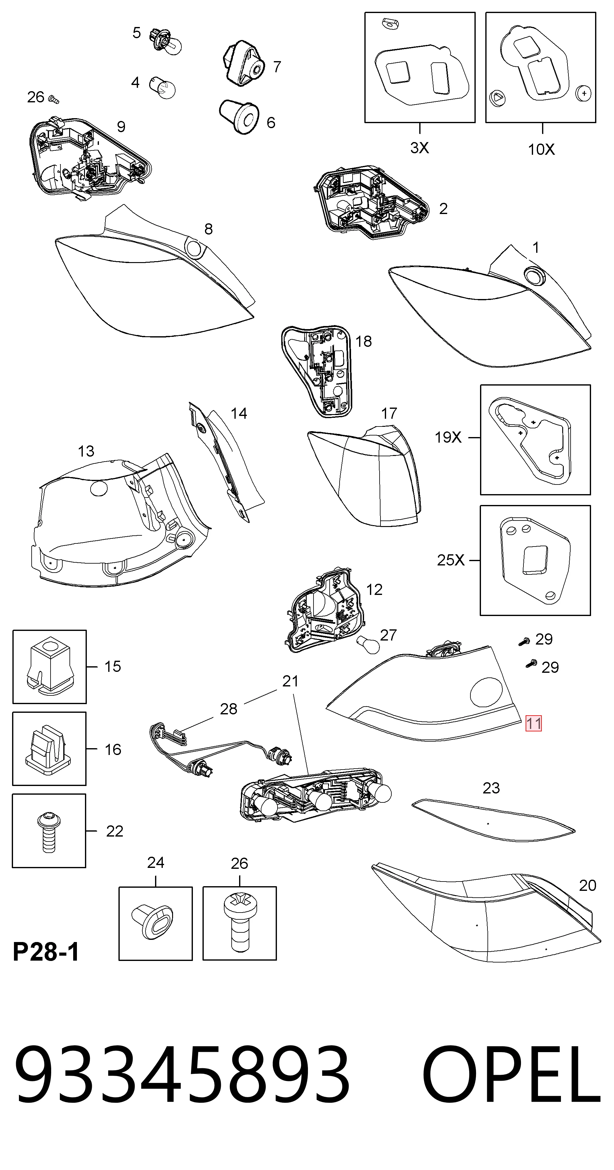 Lampa zespolona tylna lewa do Opel Astra H L69