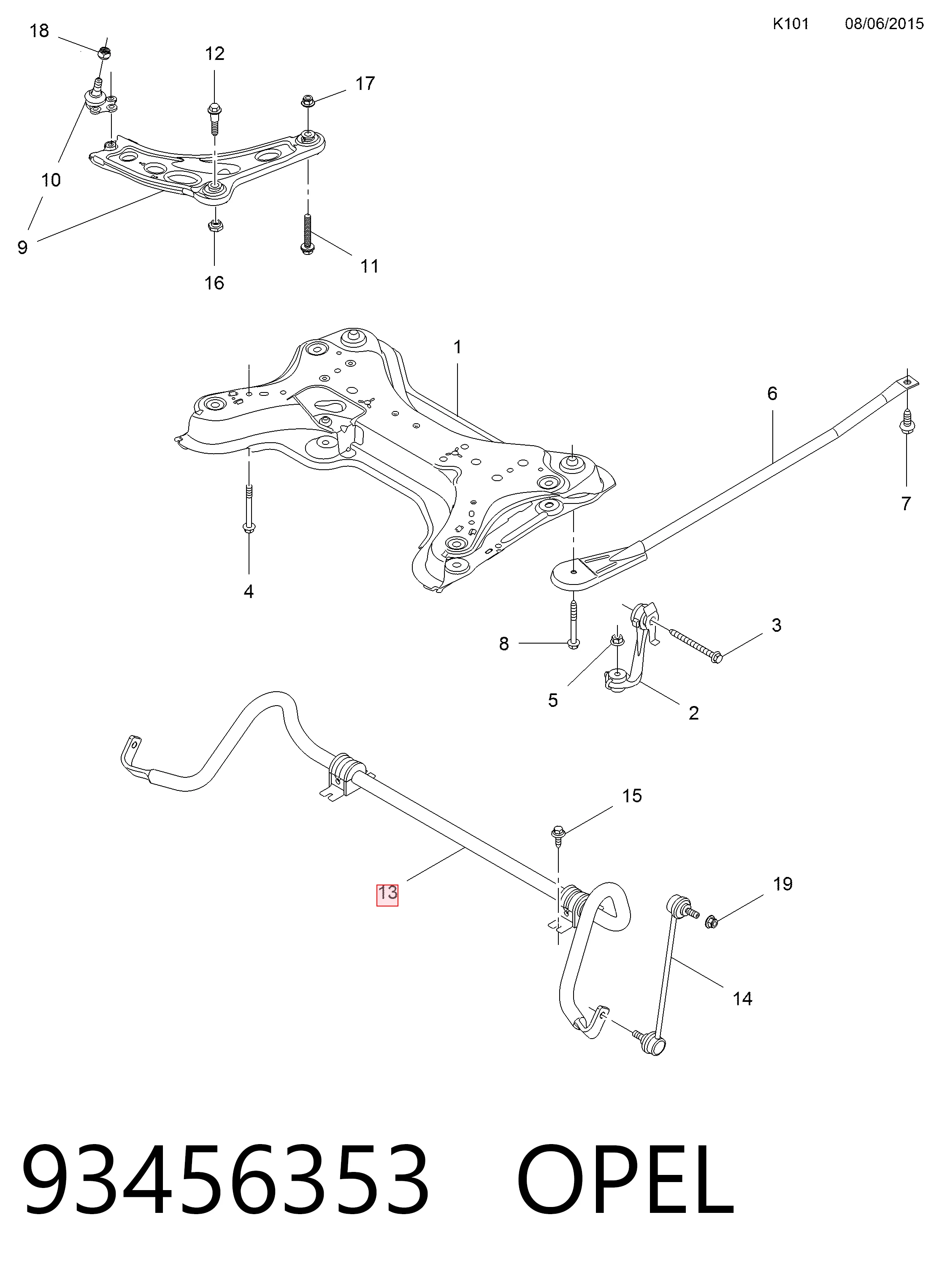 Stabilizator przedni do Opel Vivaro A F7