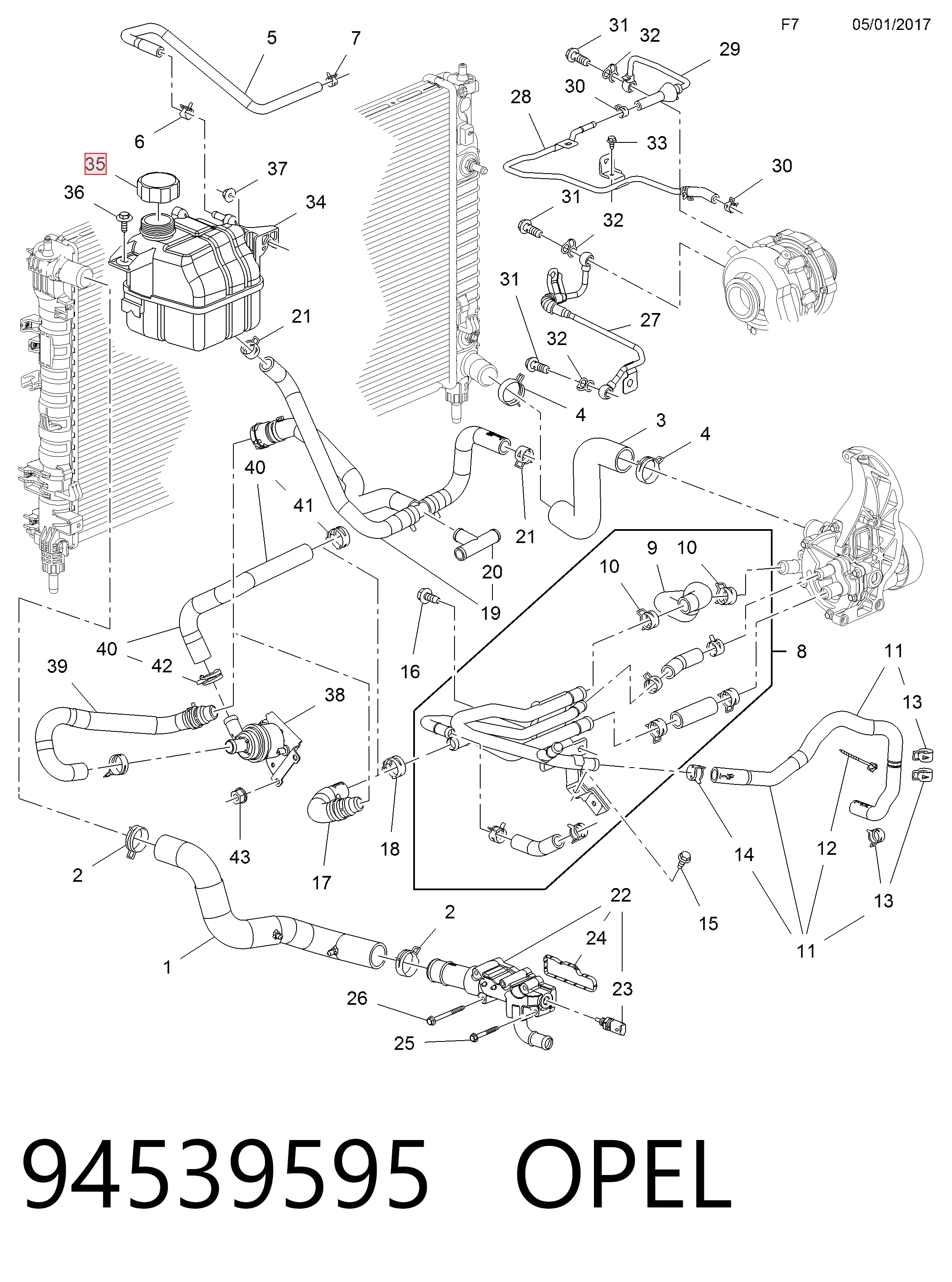 Pokrywa (korek) zbiornika wyrównawczego do Chevrolet Captiva C100