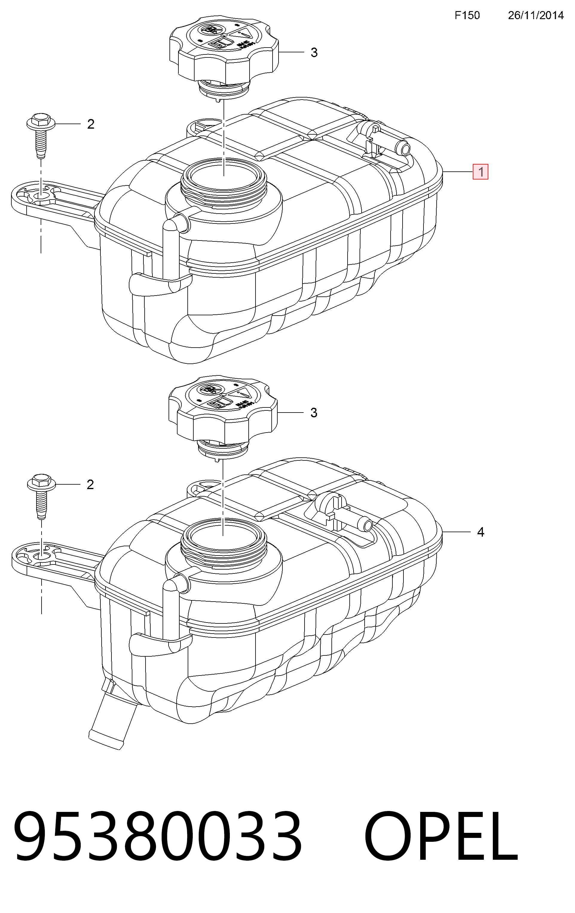 95380033 Opel Zbiorniczek wyrównawczy układu chłodzenia