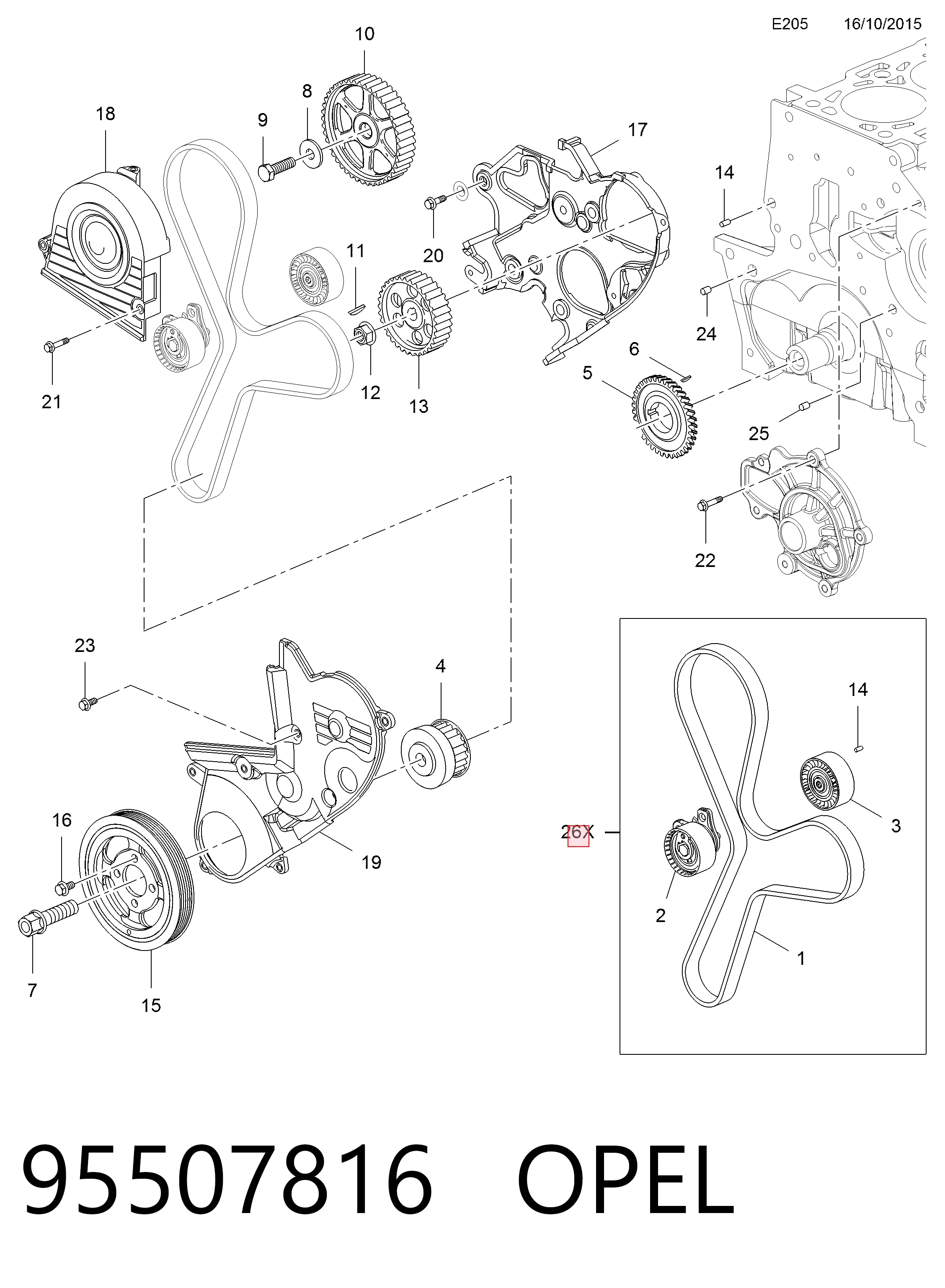Pasek rozrządu, zestaw do Opel Antara A L07