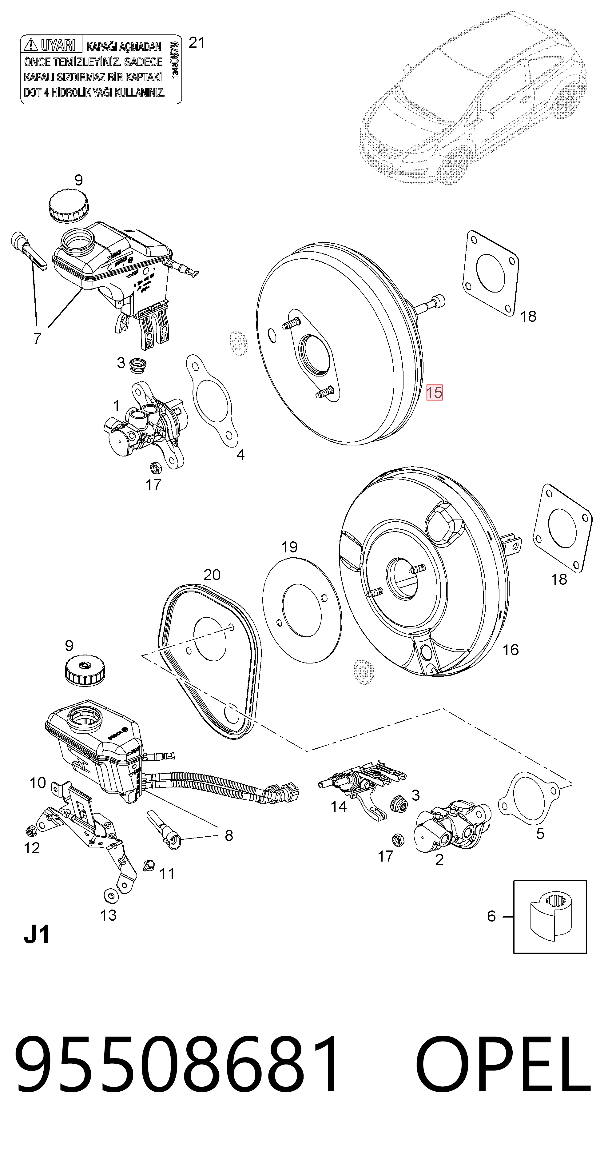 Wzmacniacz próżniowy hamulców do Opel Corsa D S07