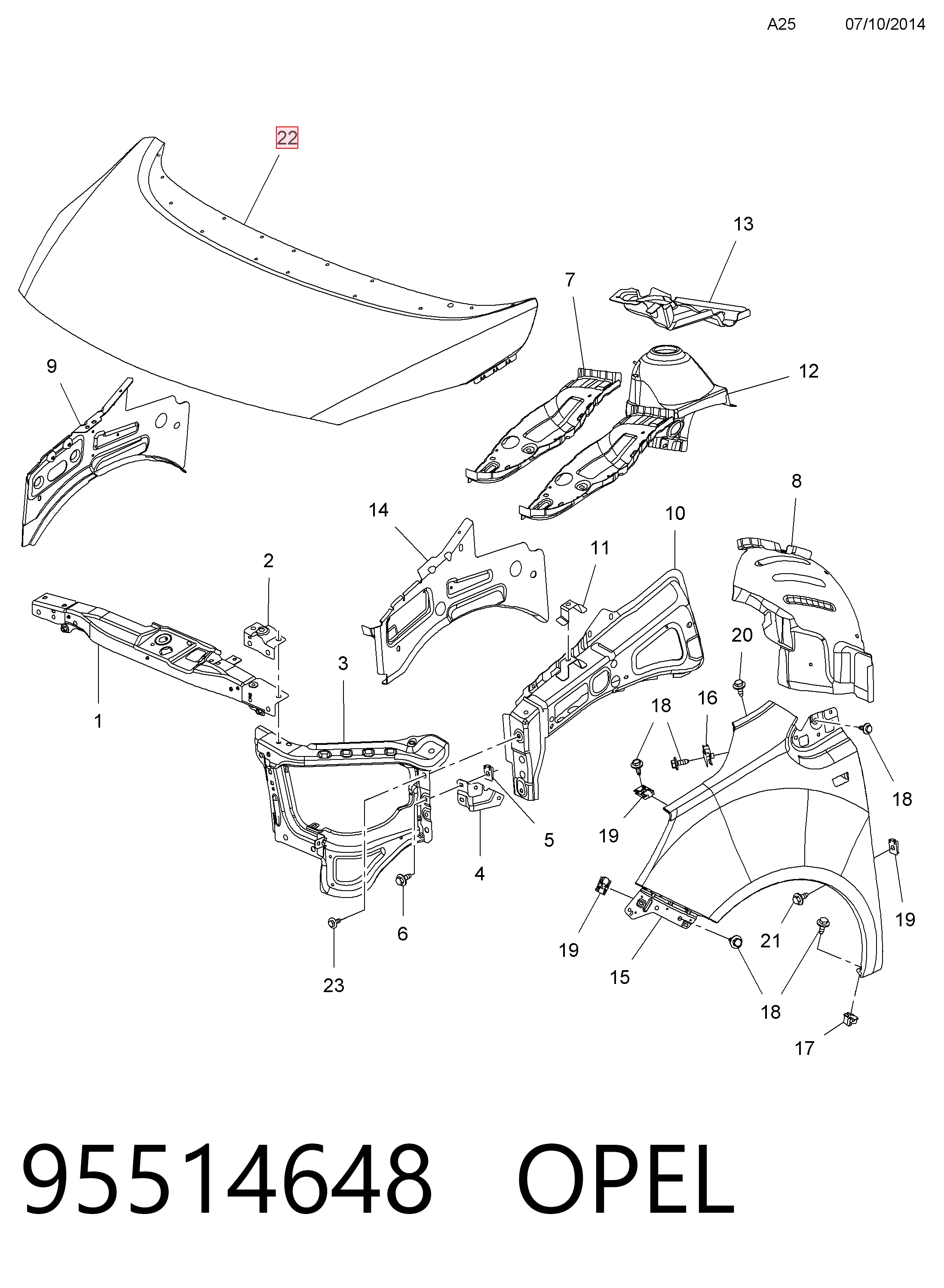 Maska silnika Opel Meriva B