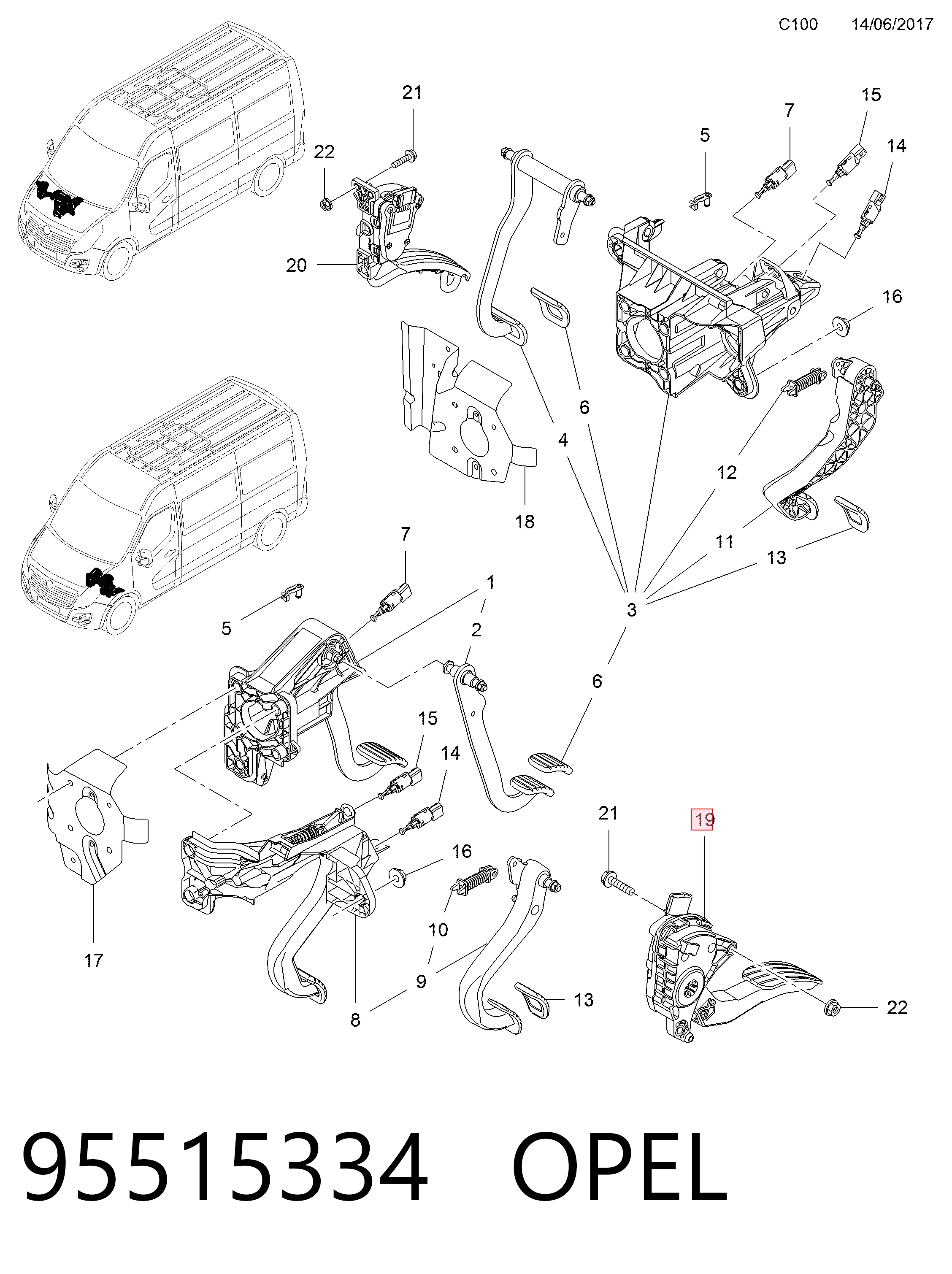 Pedał przyspieszenia (gazu) do Renault Master III FV