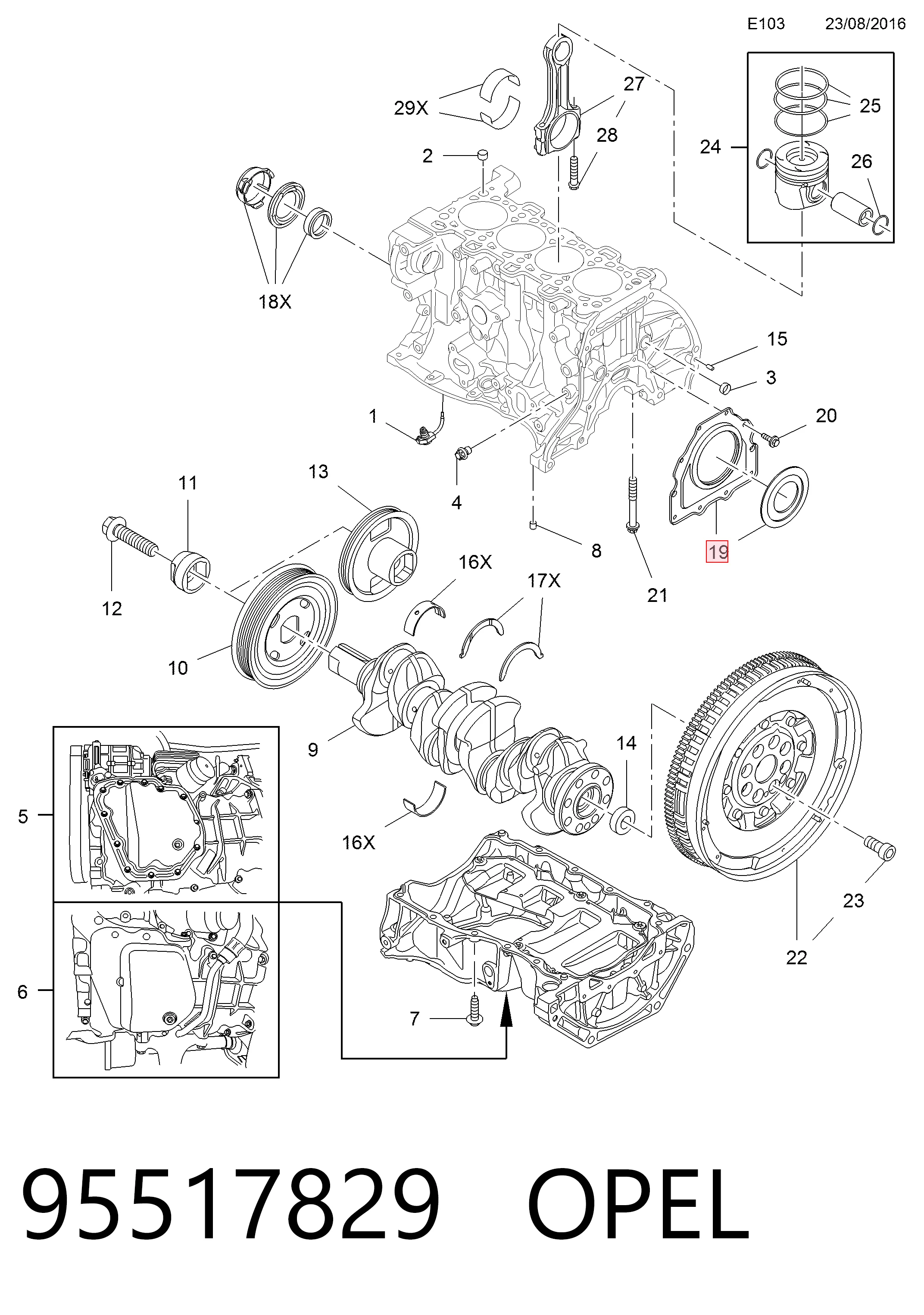 Uszczelniacz wału korbowego przedni do Nissan Qashqai II J11