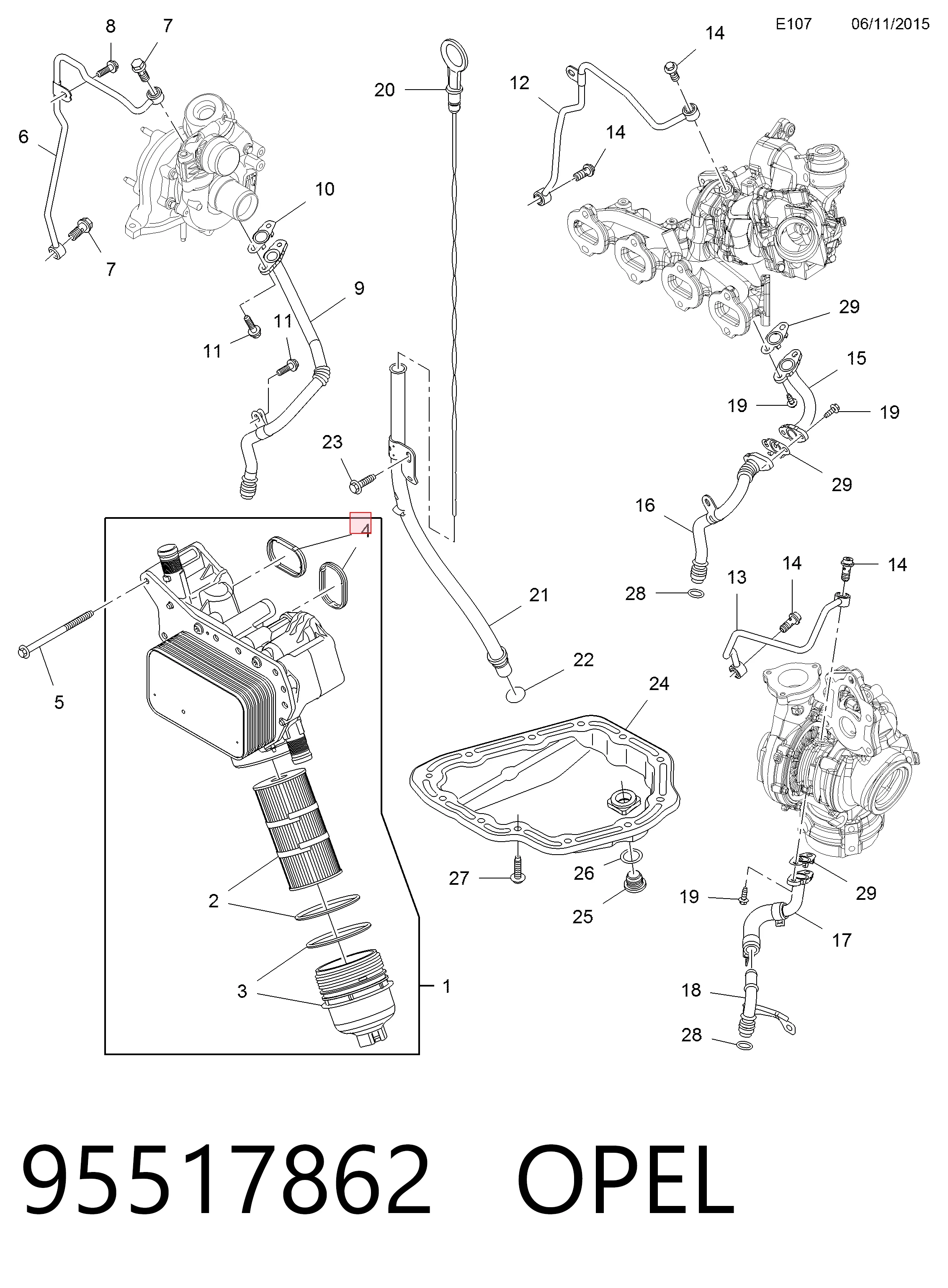 95517862 General Motors Uszczelka adaptera filtra oleju