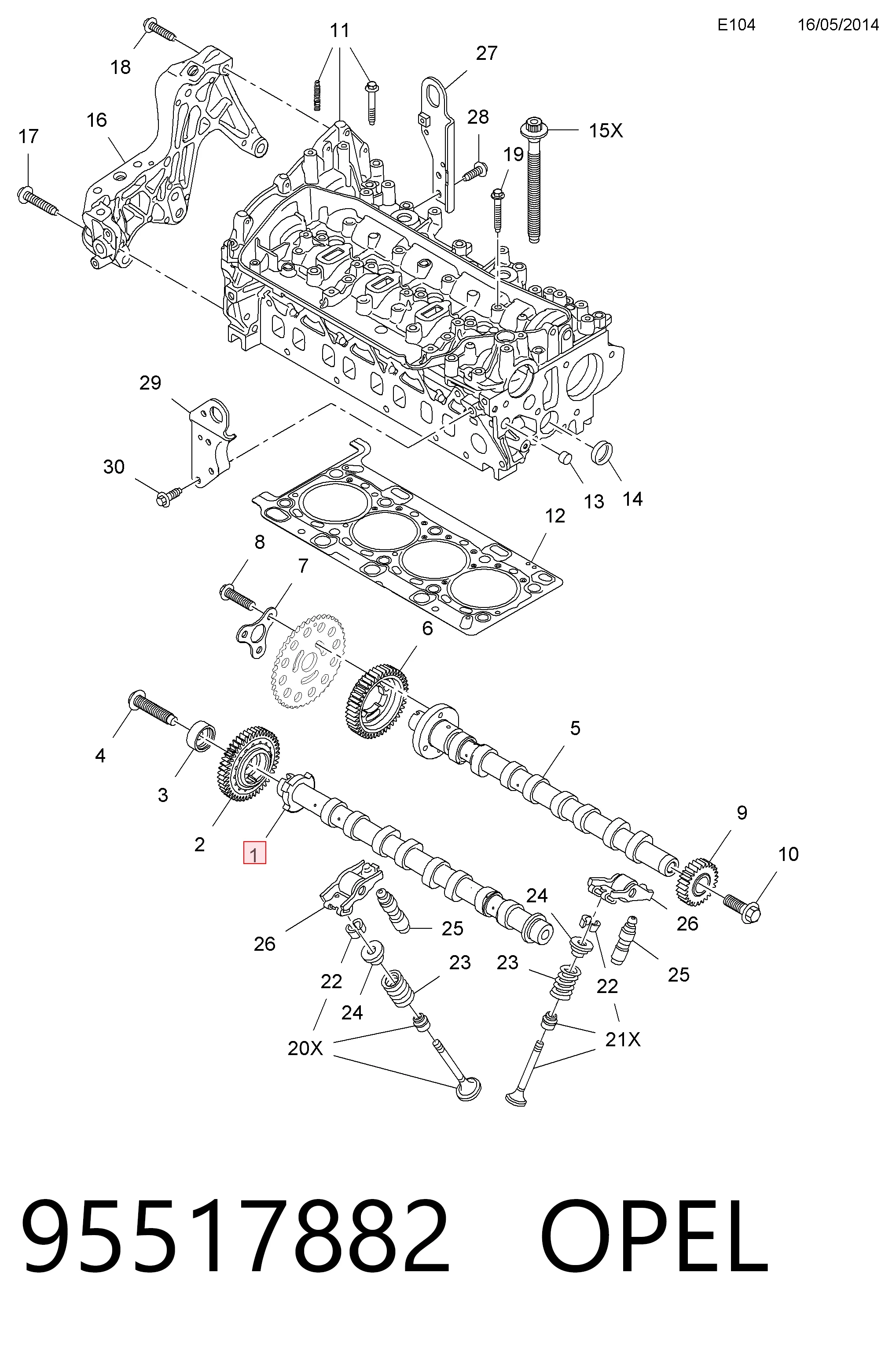 Do koszyka 6000616571 Fiat/Alfa/Lancia Wał rozrządu silnika ssący, dolotowy