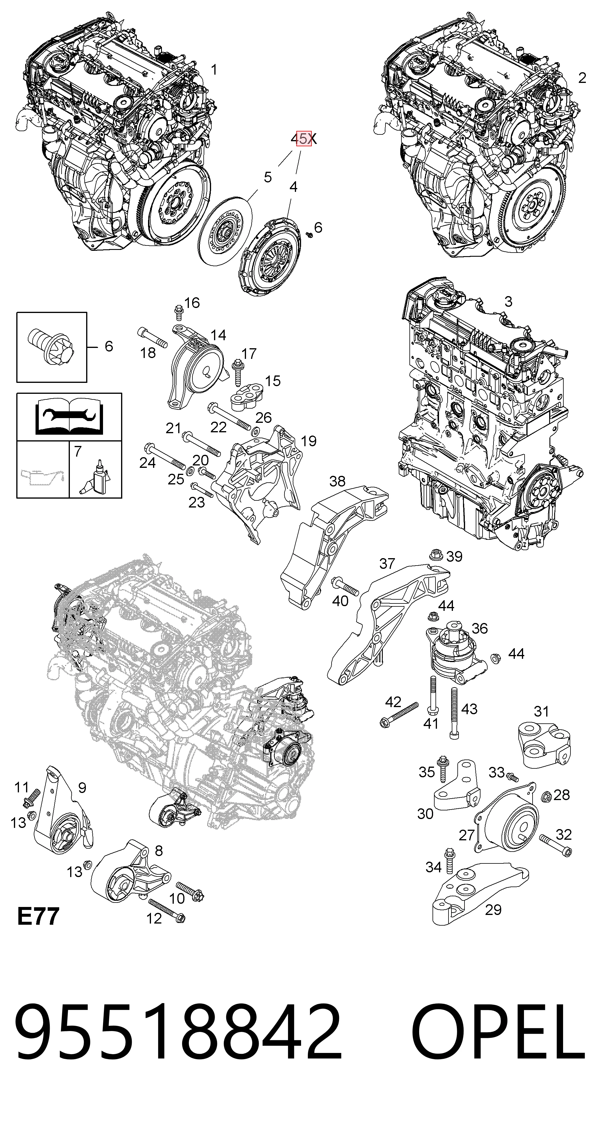 Zestaw sprzęgła (3 części) 95518842 Peugeot/Citroen