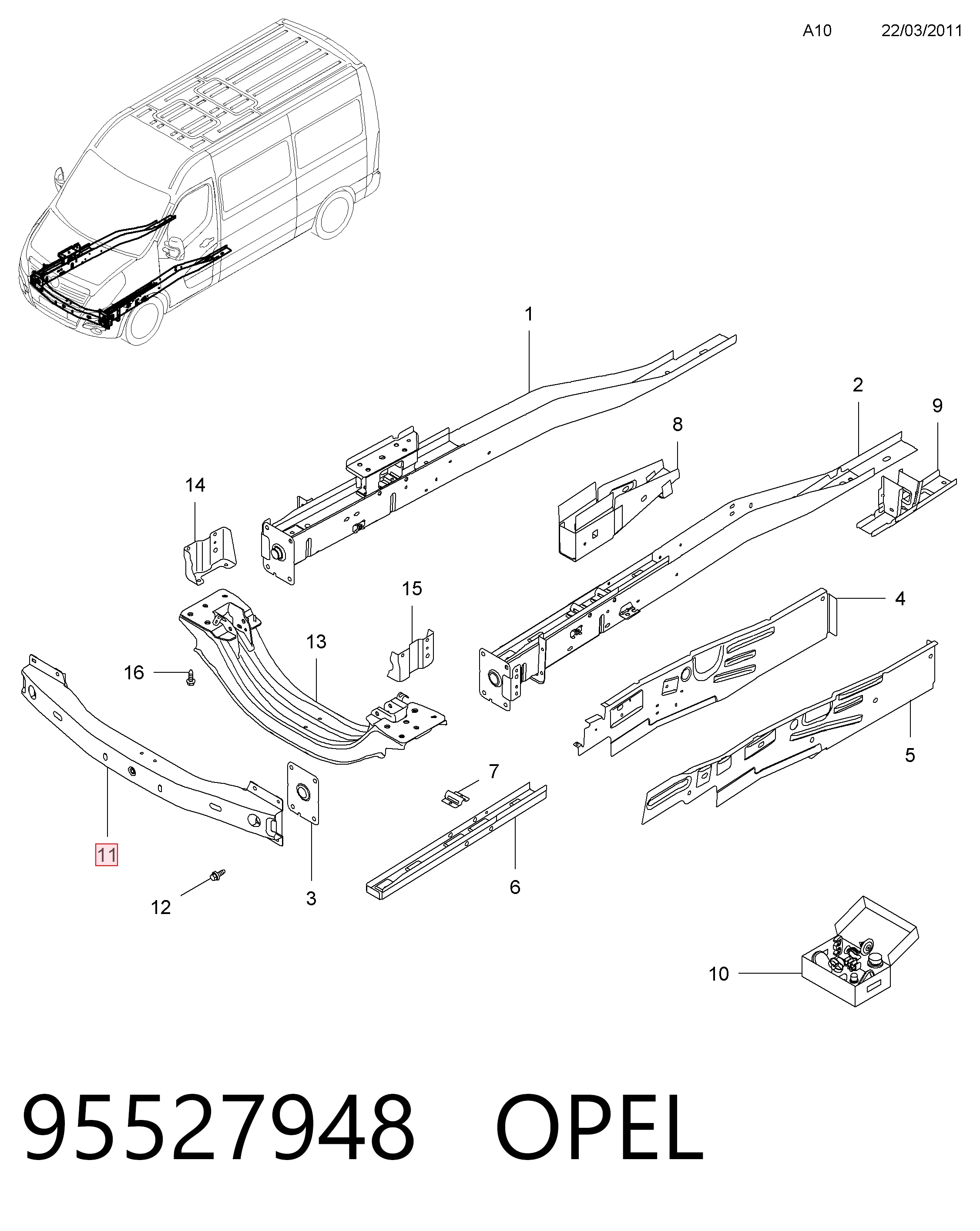  Wzmocnienie zderzaka przedniego Renault Master 3