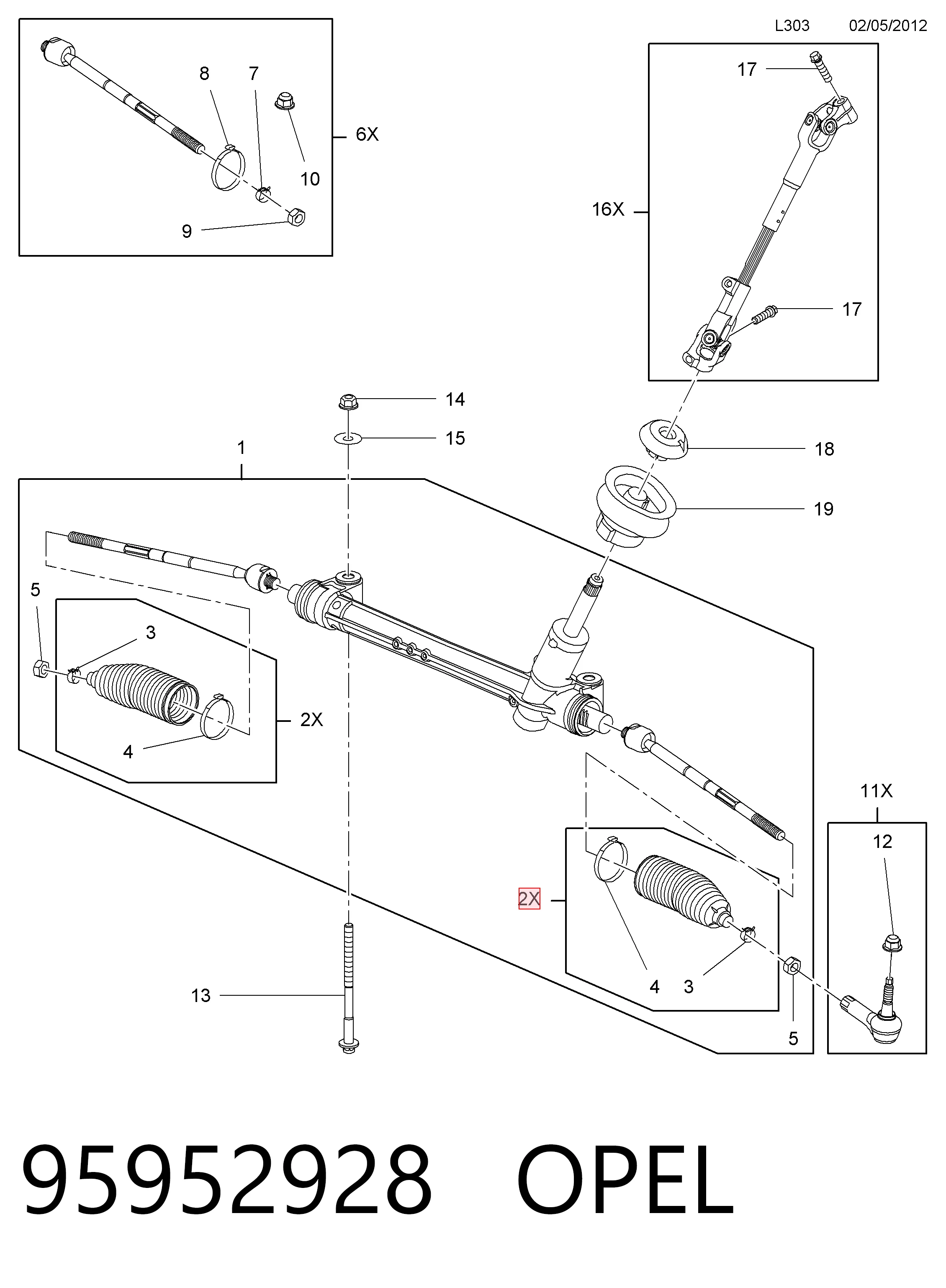 Osłona mechanizmu kierowniczego (maglownicy) Chevrolet Aveo III