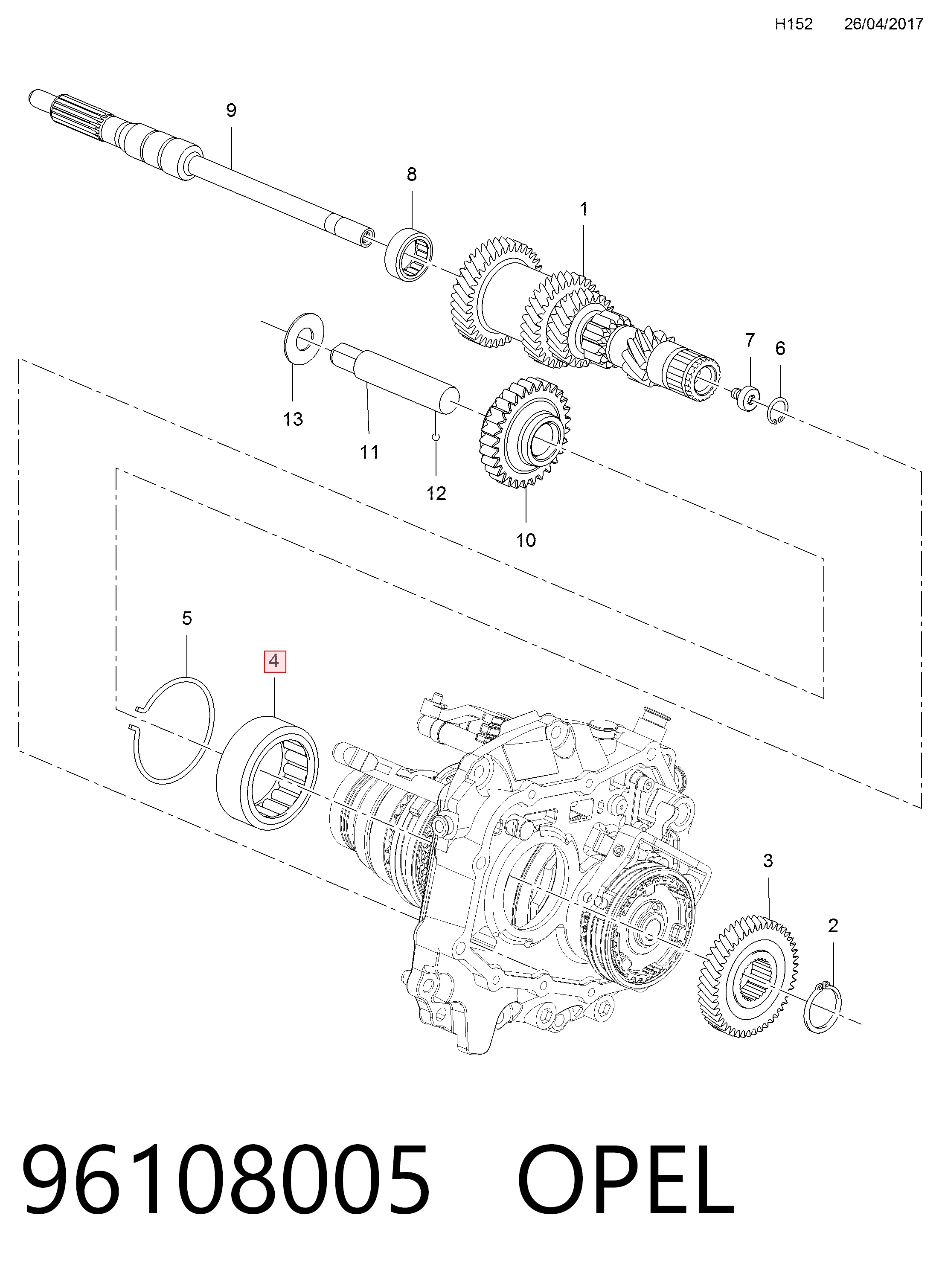 Łożysko wału sprzęgłowego skrzyni biegów do Chevrolet Aveo T250, T255