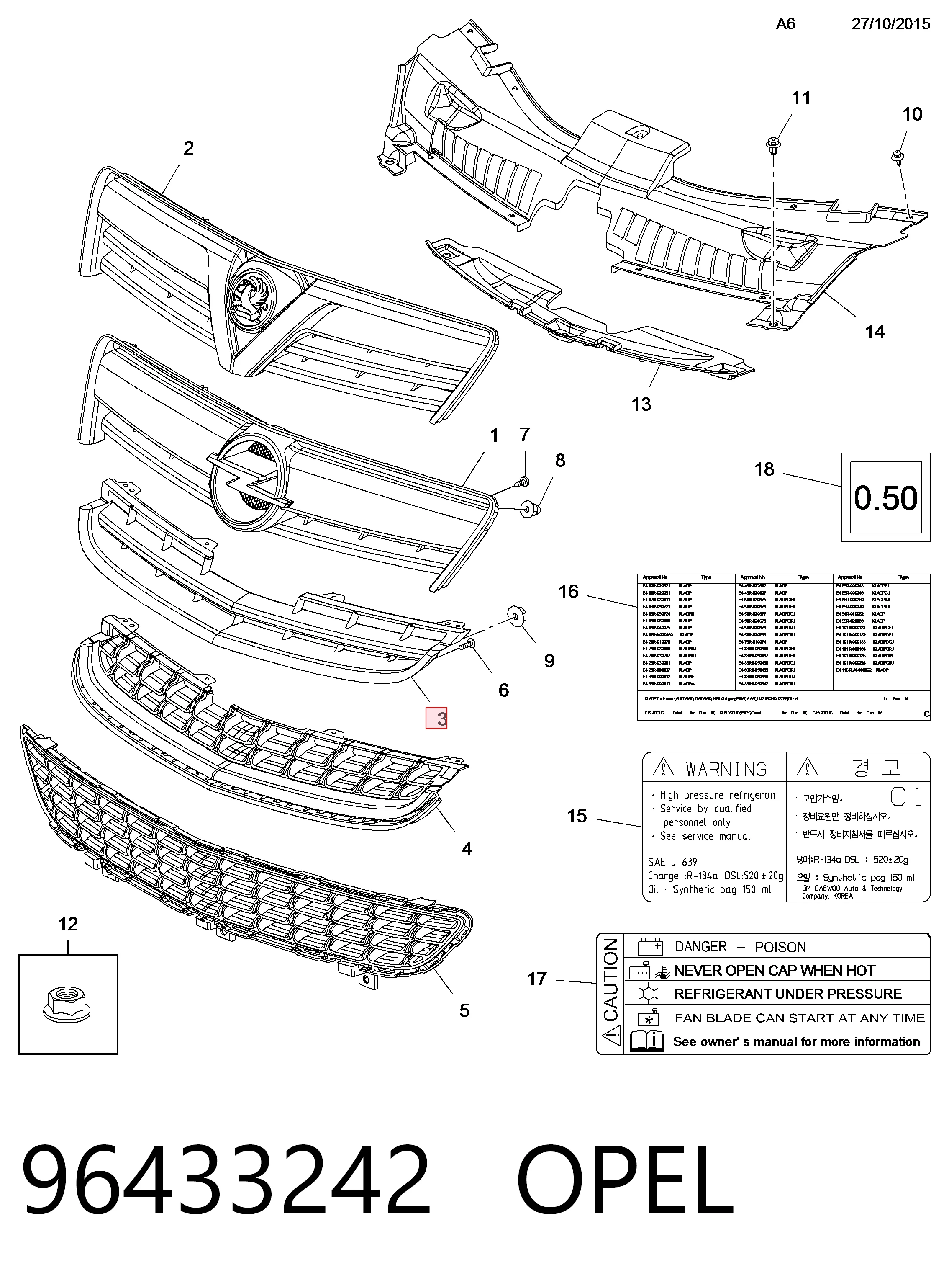 Kupić Atrapa chłodnicy Opel Antara L07 w dobrej cenie