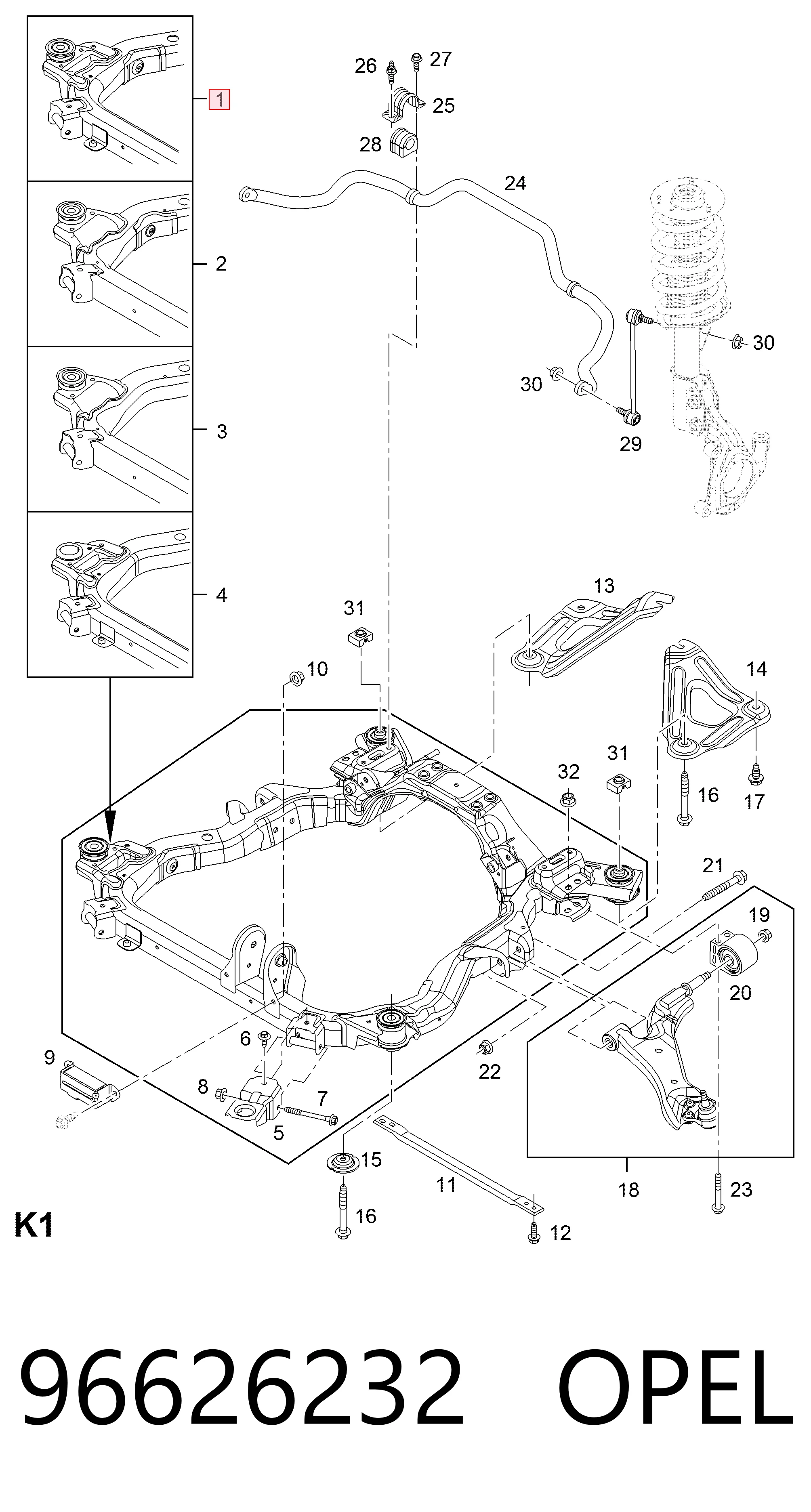 Do koszyka Korpus osi przedniej Chevrolet Captiva I C100