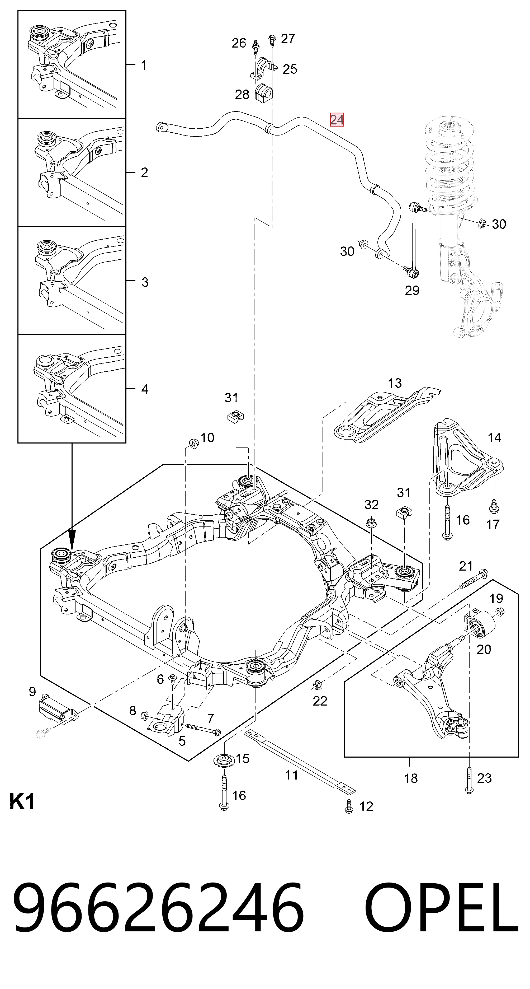 Stabilizator przedni do Chevrolet Captiva I C100