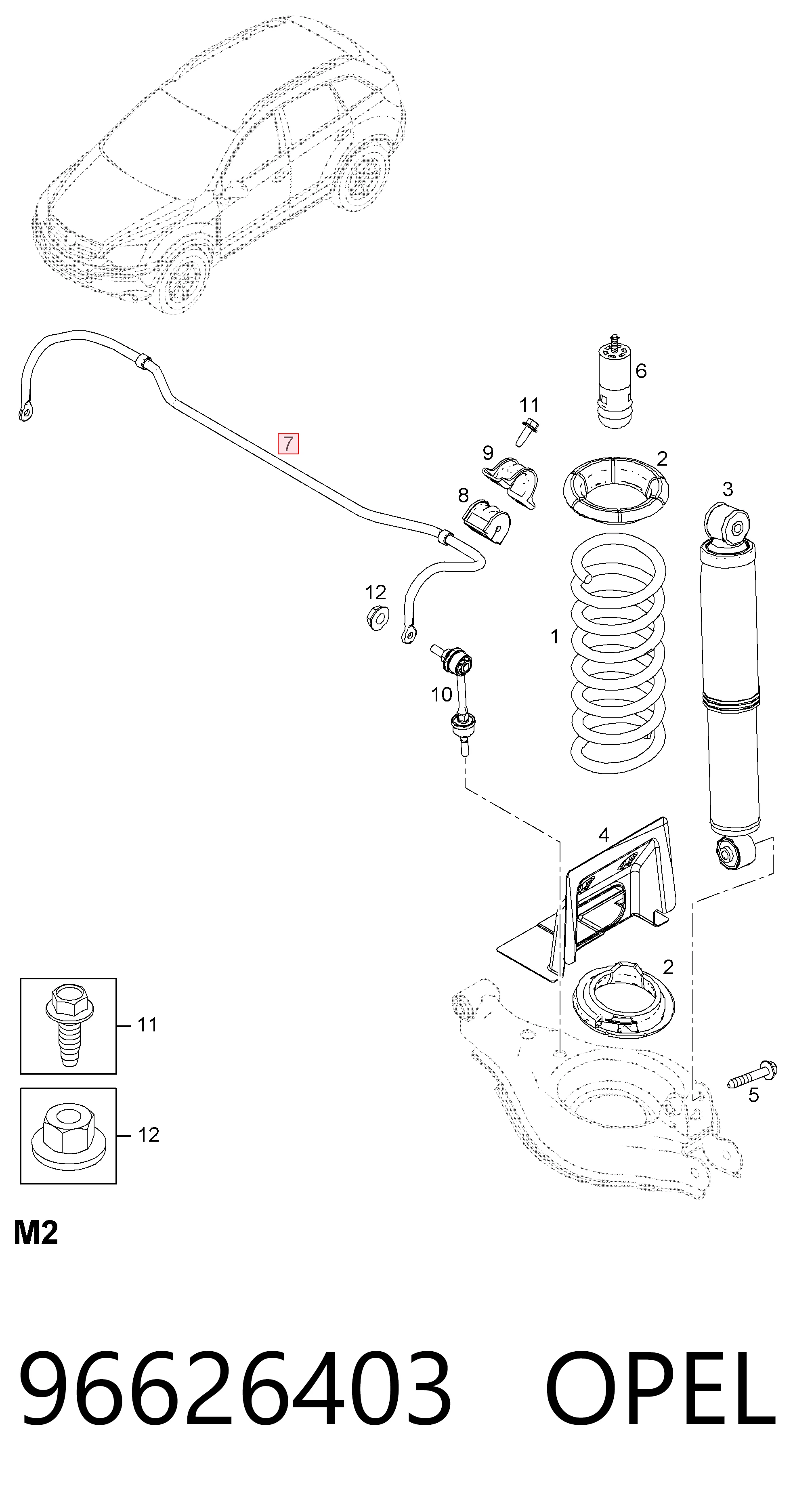 Stabilizator tylny do Chevrolet Captiva I C100