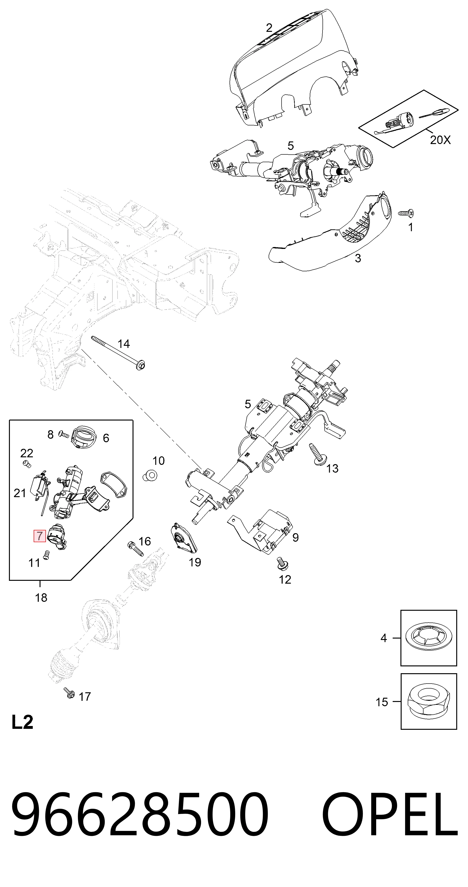 Kostka stacyjki zapłonowej do Chevrolet Captiva I C100