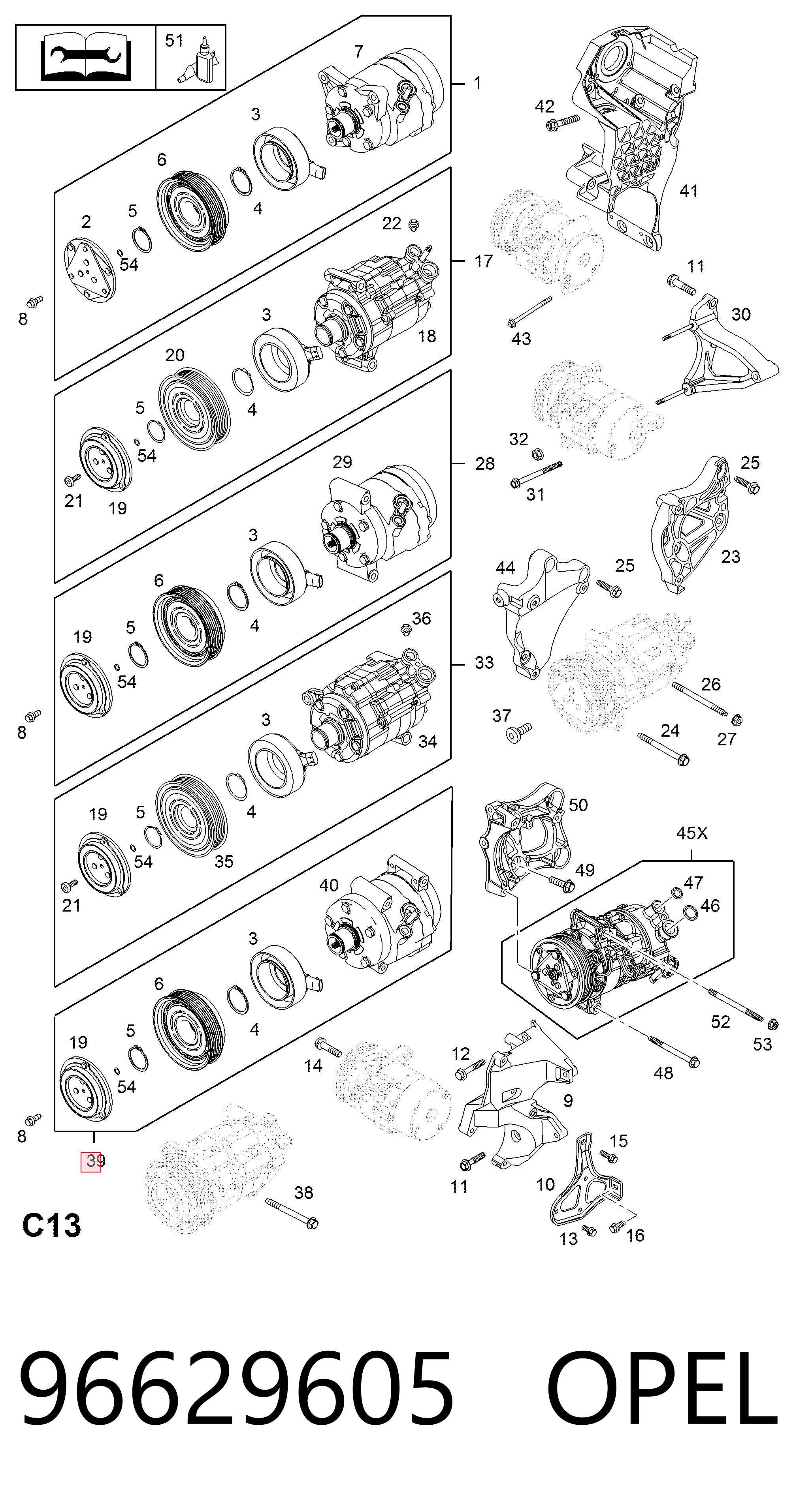 96629605 Opel Sprężarka klimatyzacji