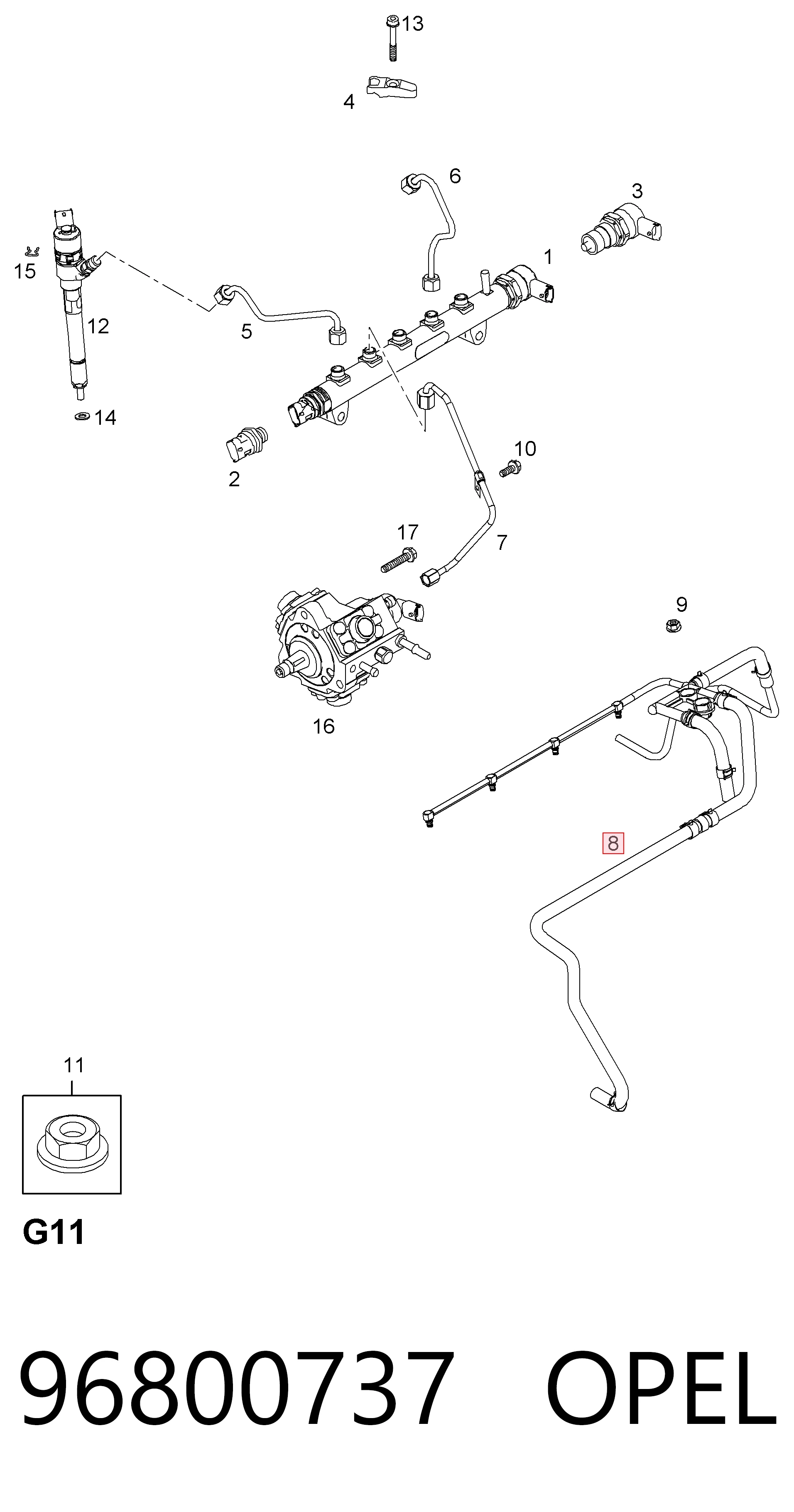 Rurka paliwa, zwrotna od wtryskiwaczy do Chevrolet Captiva C100