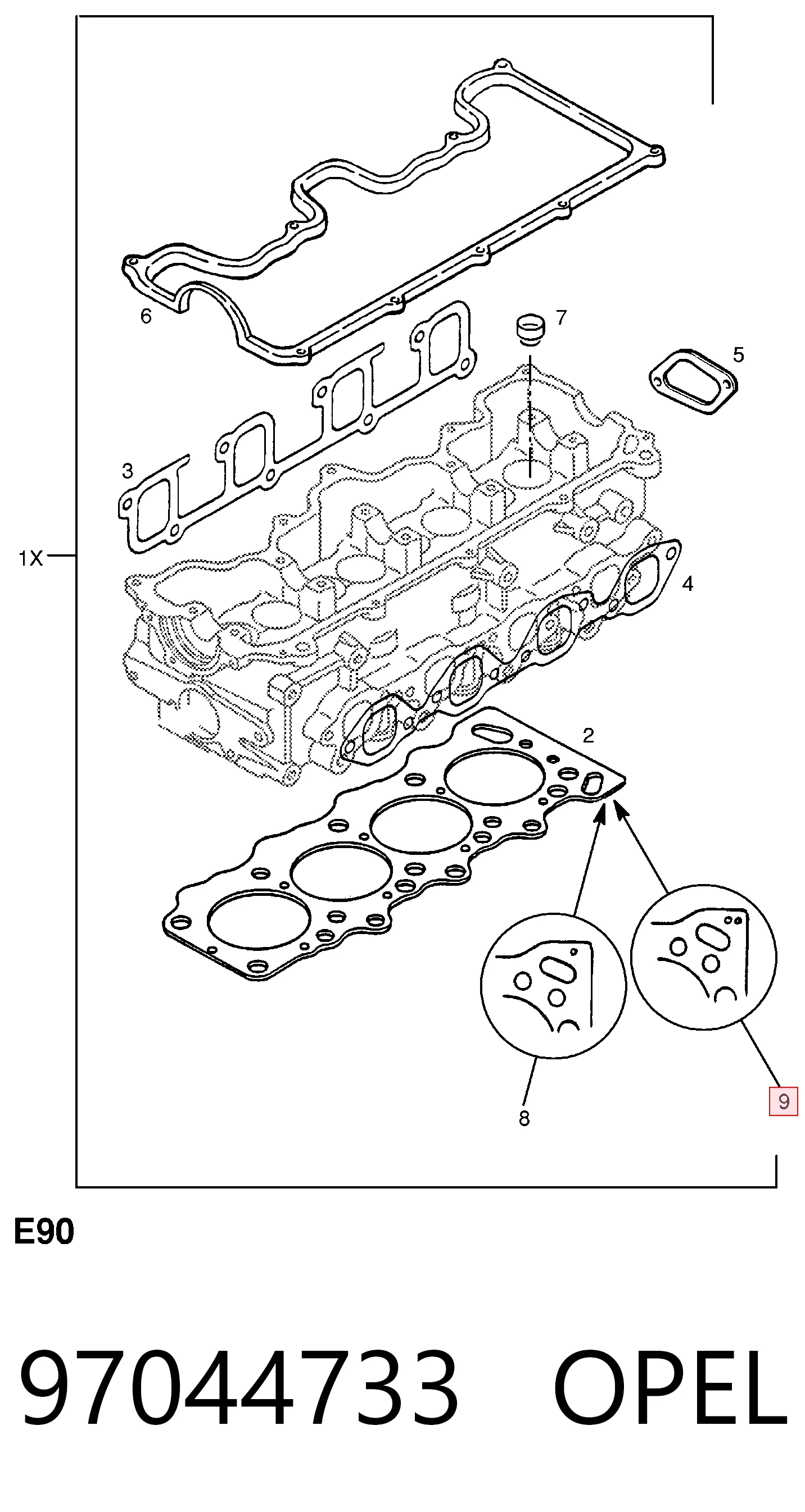 Uszczelka głowicy cylindrów General Motors 97044733 cena, od 27,72 USD