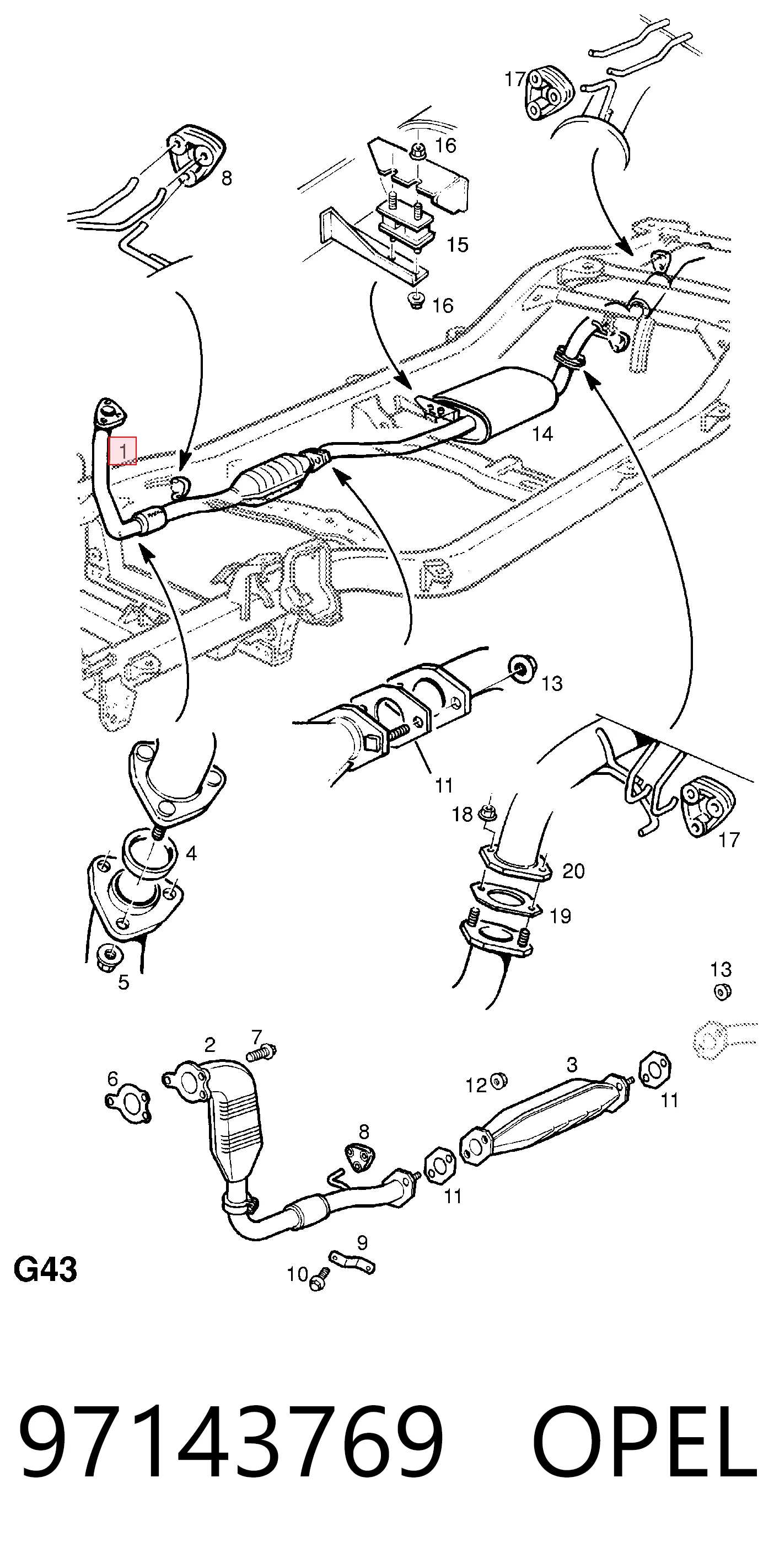 Konwerter-katalizator do Opel Frontera B 6B