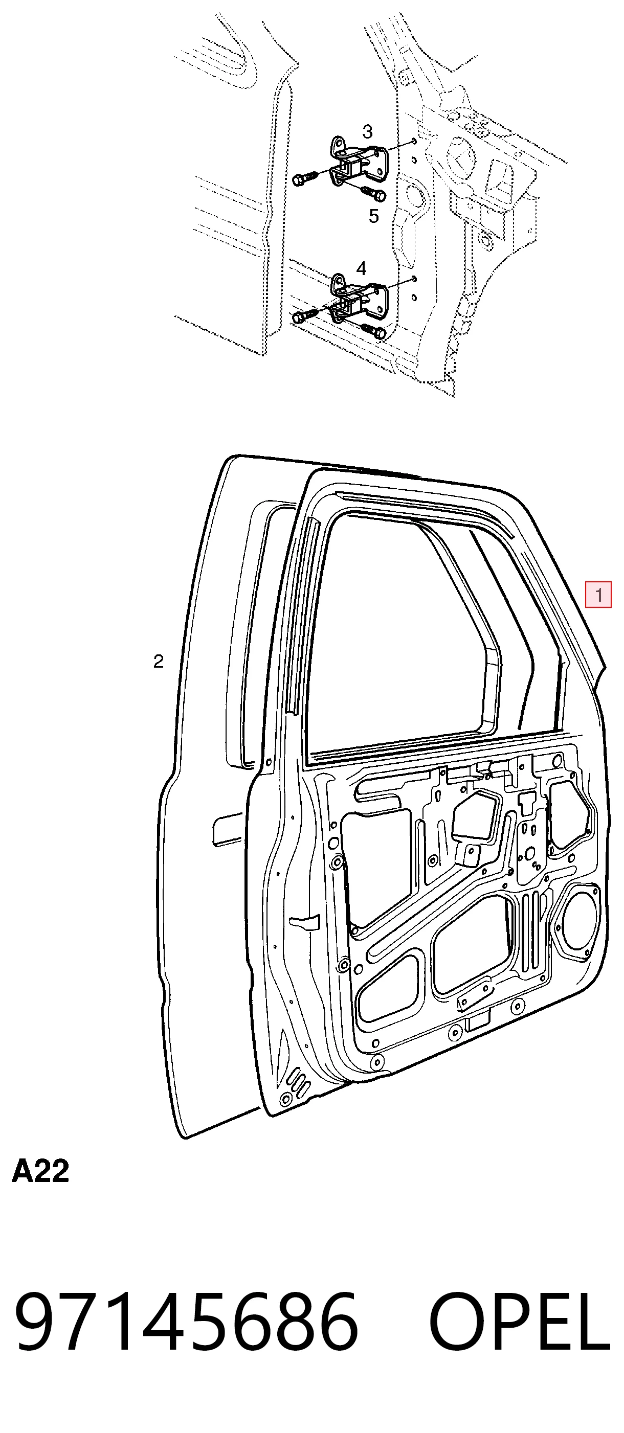 Drzwi przednie prawe do Opel Frontera B 6B