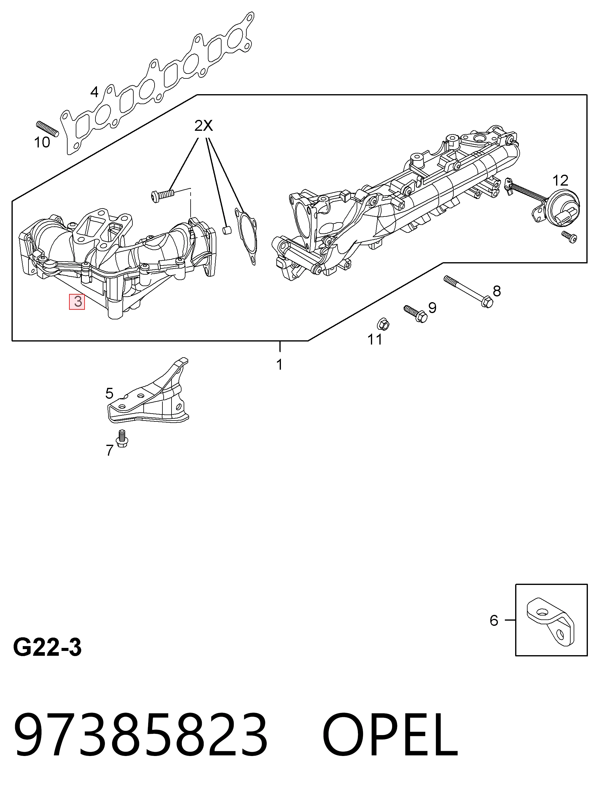 Do koszyka Kolektor ssący Opel Zafira B A05