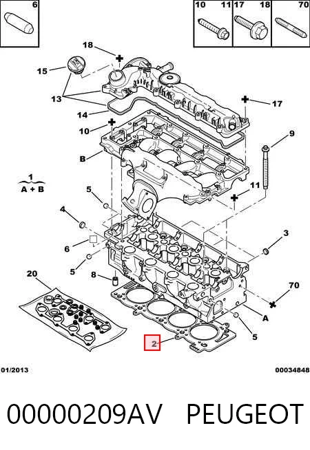Uszczelka głowicy cylindrów Fiat Scudo COMBINATO