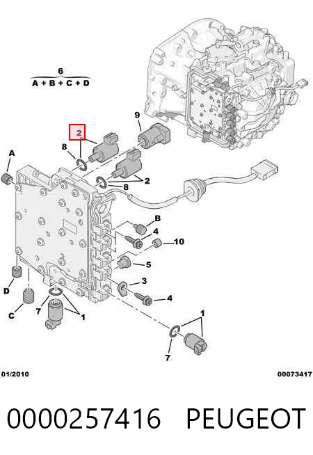 0000257416 Peugeot/Citroen Solenoid automatycznej skrzyni biegów