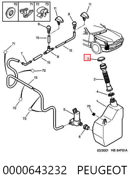 Do koszyka Korek zbiornika spryskiwacza Peugeot Expert  222