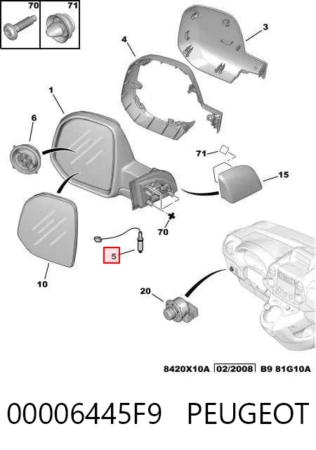 00006445F9 Peugeot/Citroen Czujnik temperatury zewnętrznej