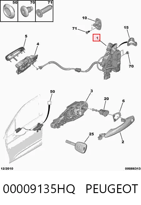 Zamek drzwi przednich lewych Citroen C4 II hatchback (B7) (2010 - 2026) cena, od 118,04 USD
