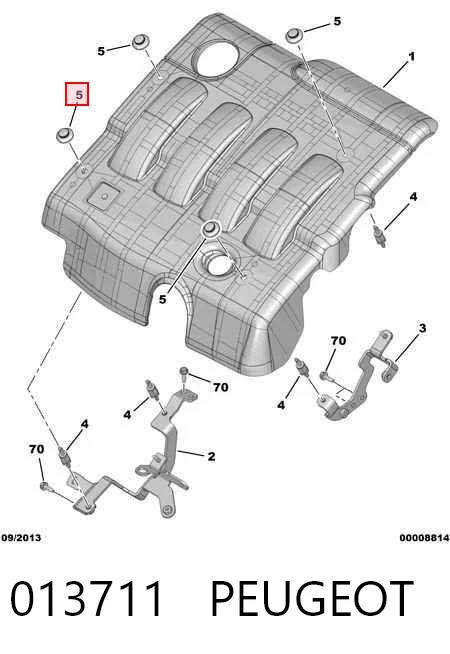 013711 Peugeot/Citroen Poduszka ozdobna pokrywy silnika