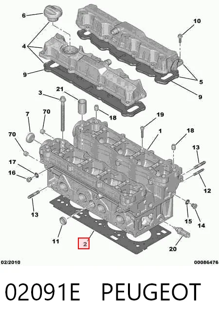 02091E Peugeot/Citroen Uszczelka głowicy cylindrów