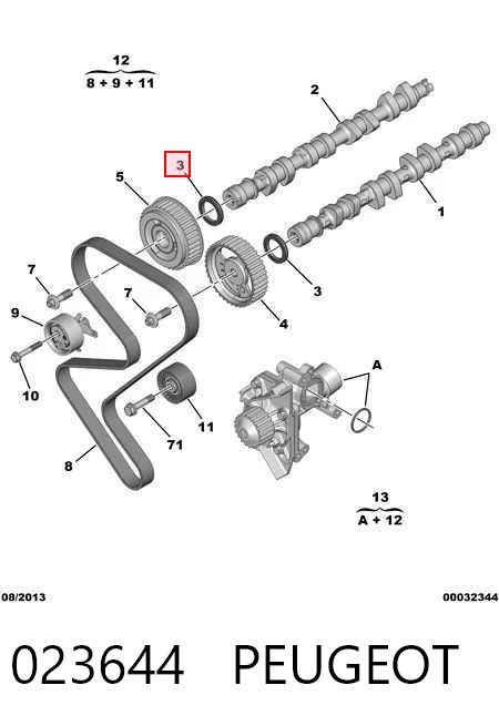 023644 Peugeot/Citroen Uszczelniacz wałka rozrządu silnika