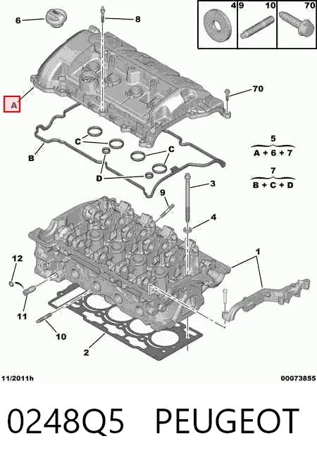 0248Q5 Peugeot/Citroen Pokrywa zaworowa