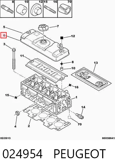 024954 Peugeot/Citroen Uszczelka pokrywy zaworowej silnika