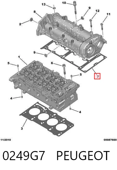 Do koszyka Uszczelka pokrywy zaworowej silnika Chevrolet Aveo III T300