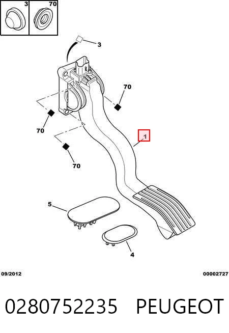 Pedał przyspieszenia (gazu) Citroen C4 I hatchback (LC) (2004 - 2010) cena, od 39,35 USD