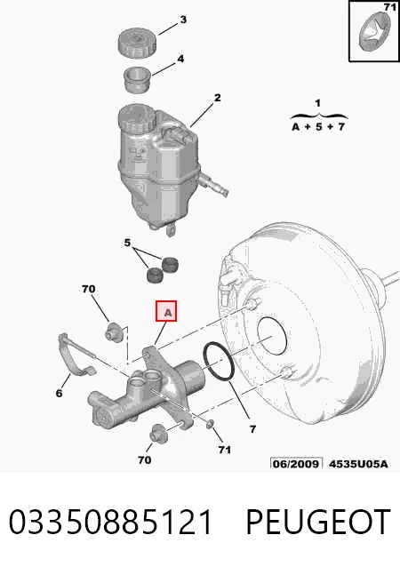 Główny cylinder hamulców do Peugeot 508 I 8D