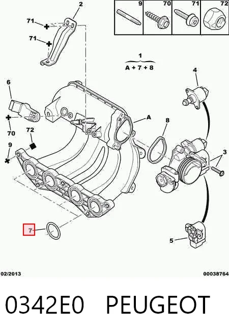 Uszczelka kolektora ssącego do Peugeot 405 II 4B